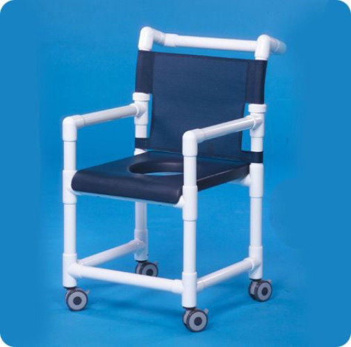 IPU - SC718PN Shower Chair ipu® Fixed Arms PVC Frame Mesh Backrest 21 Inch Seat Width 300 lbs. Weight Capacity