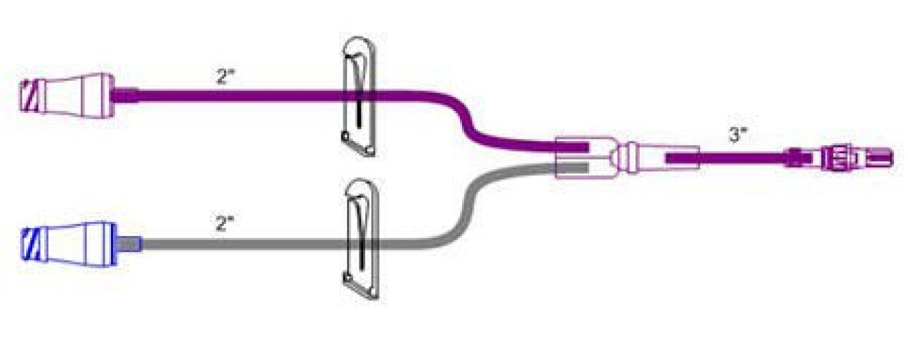 ICU Medical - B3316 IV Extension Set ICU Needle-Free Port Small Bore 7 Inch Tubing