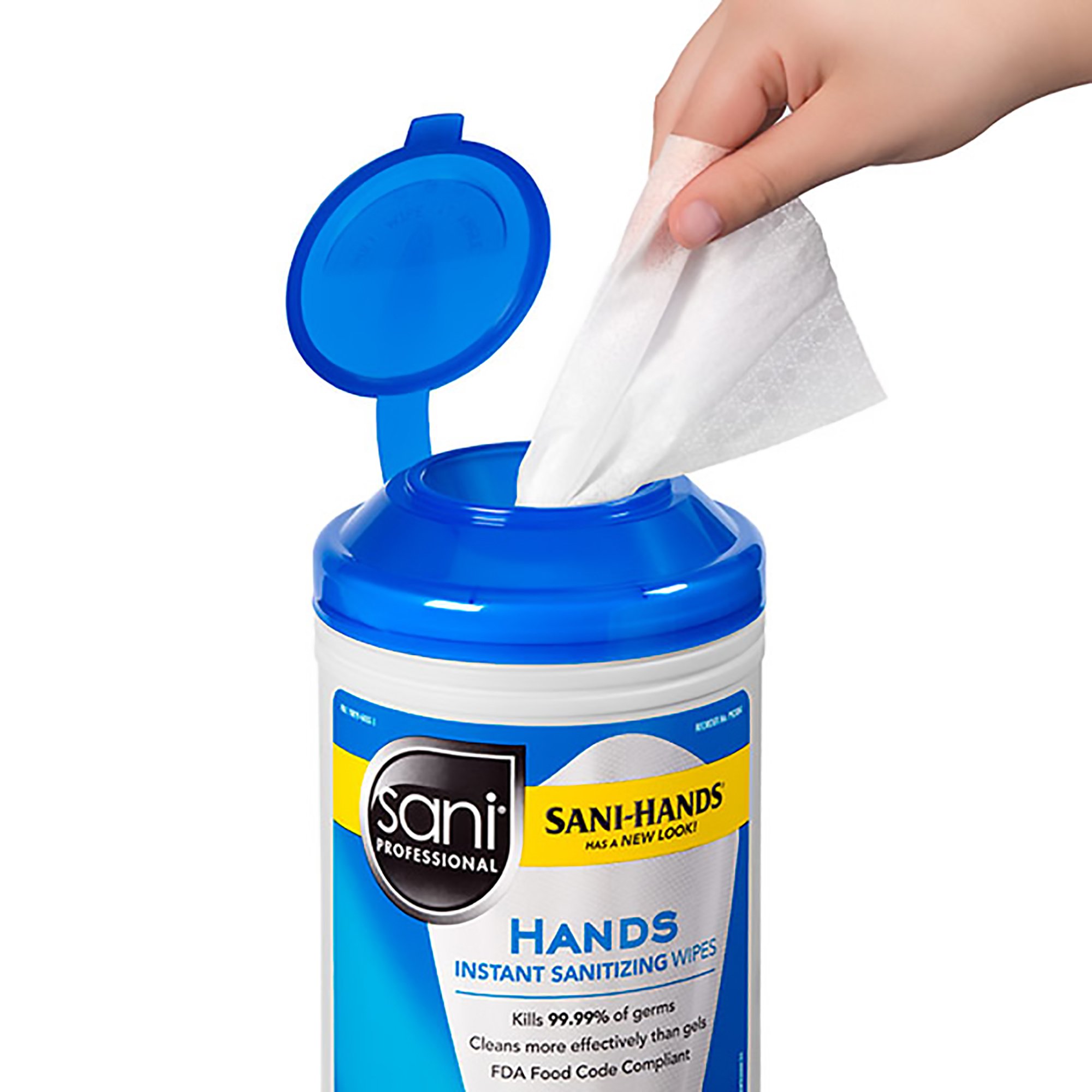 Professional Disposables P92084 - Sani-Hands Unscented Instant Hand Wipes - 300/Canister, 1800/Case