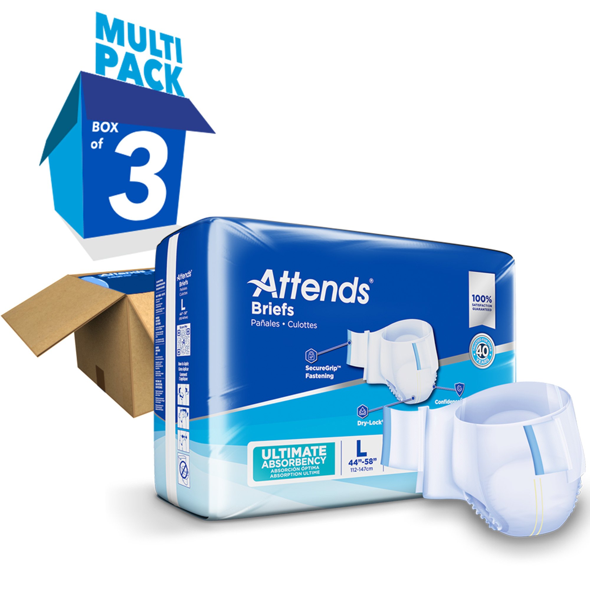 Attends Healthcare Products DDC30 - Attends® Advanced Briefs, Large - 24/Bag, 72/Case