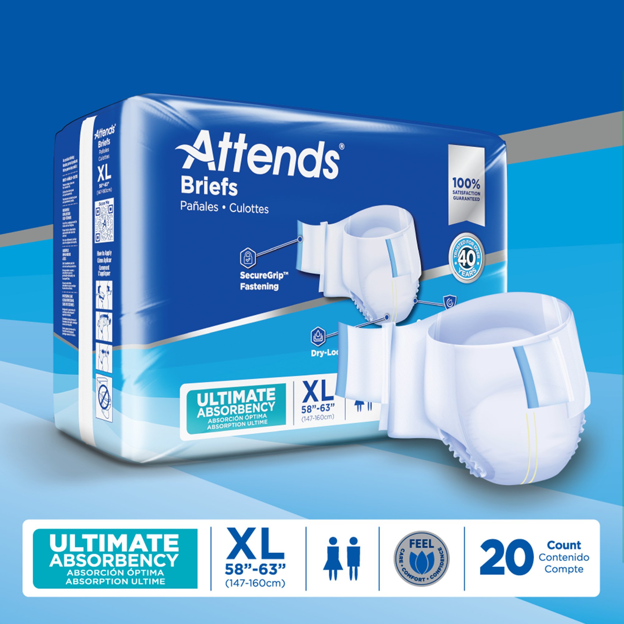 Attends Healthcare Products DDC40 - Attends® Advanced Briefs, X-Large - 20/Bag, 60/Case