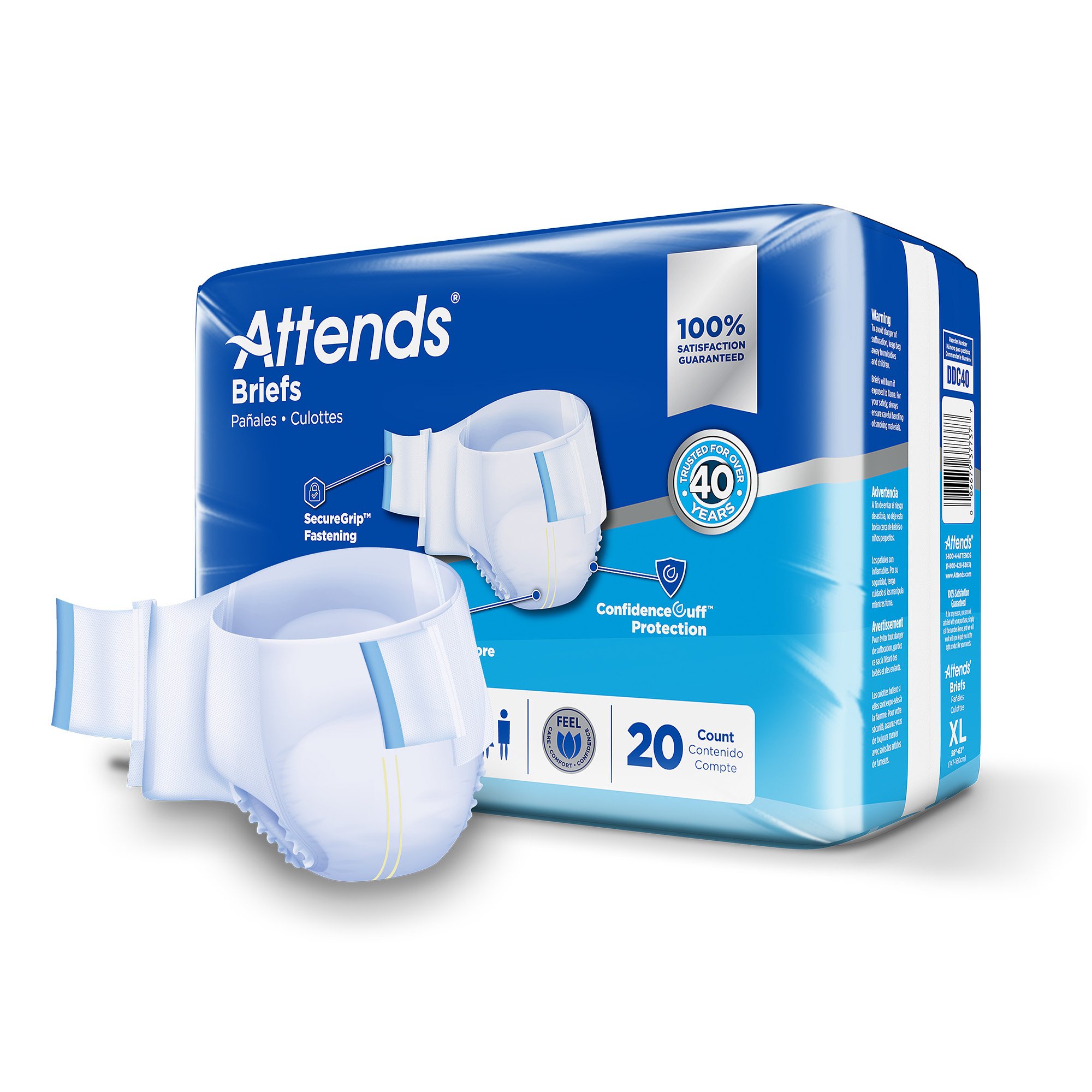 Attends Healthcare Products DDC40 - Attends® Advanced Briefs, X-Large - 20/Bag, 60/Case