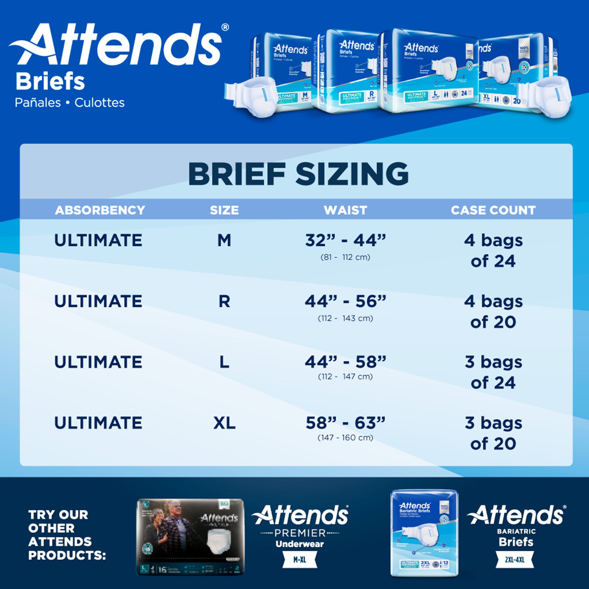 Attends Healthcare Products DDC40 - Attends® Advanced Briefs, X-Large - 20/Bag, 60/Case