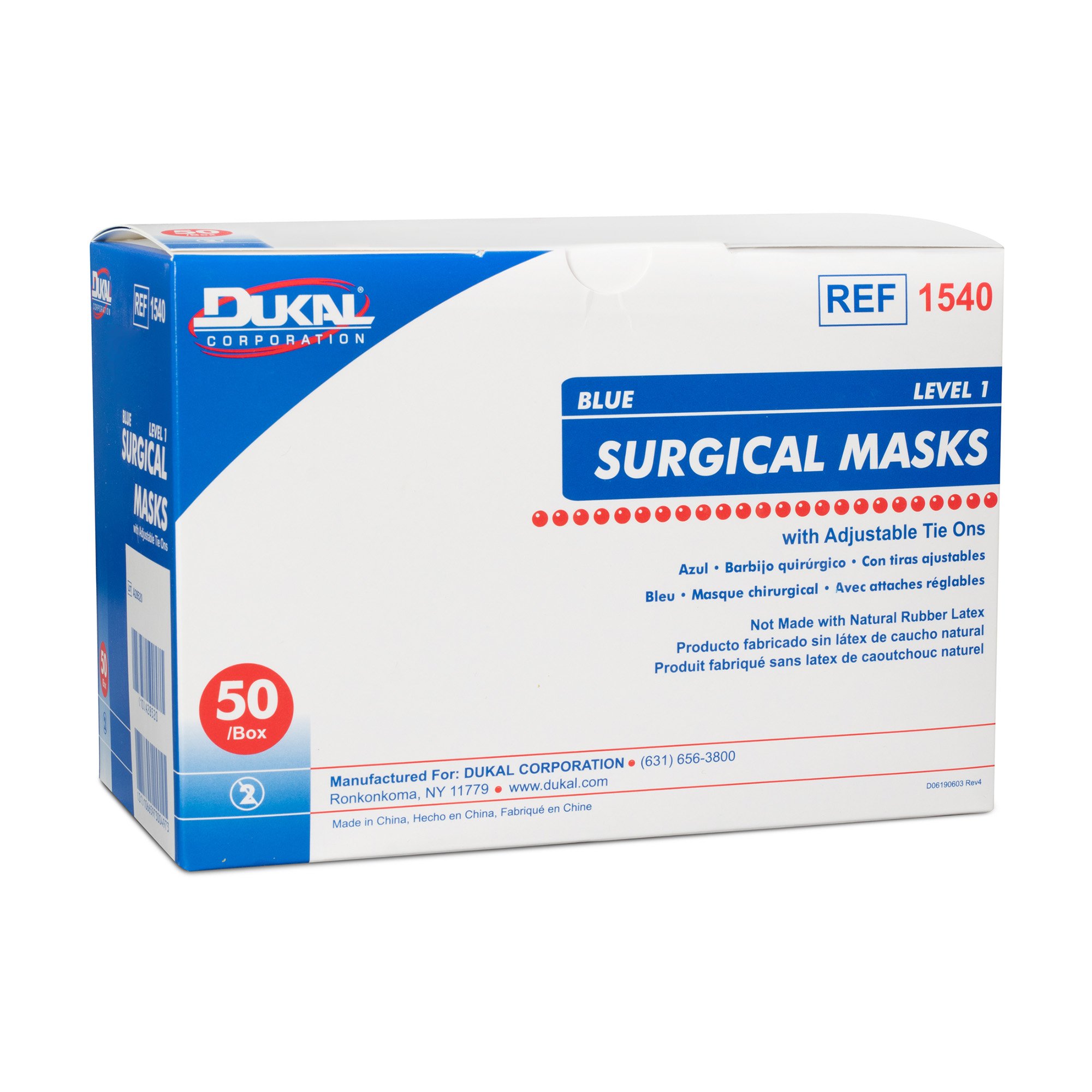 Dukal 1540 - Dukal® Surgical Mask - 50/Box, 300/Case