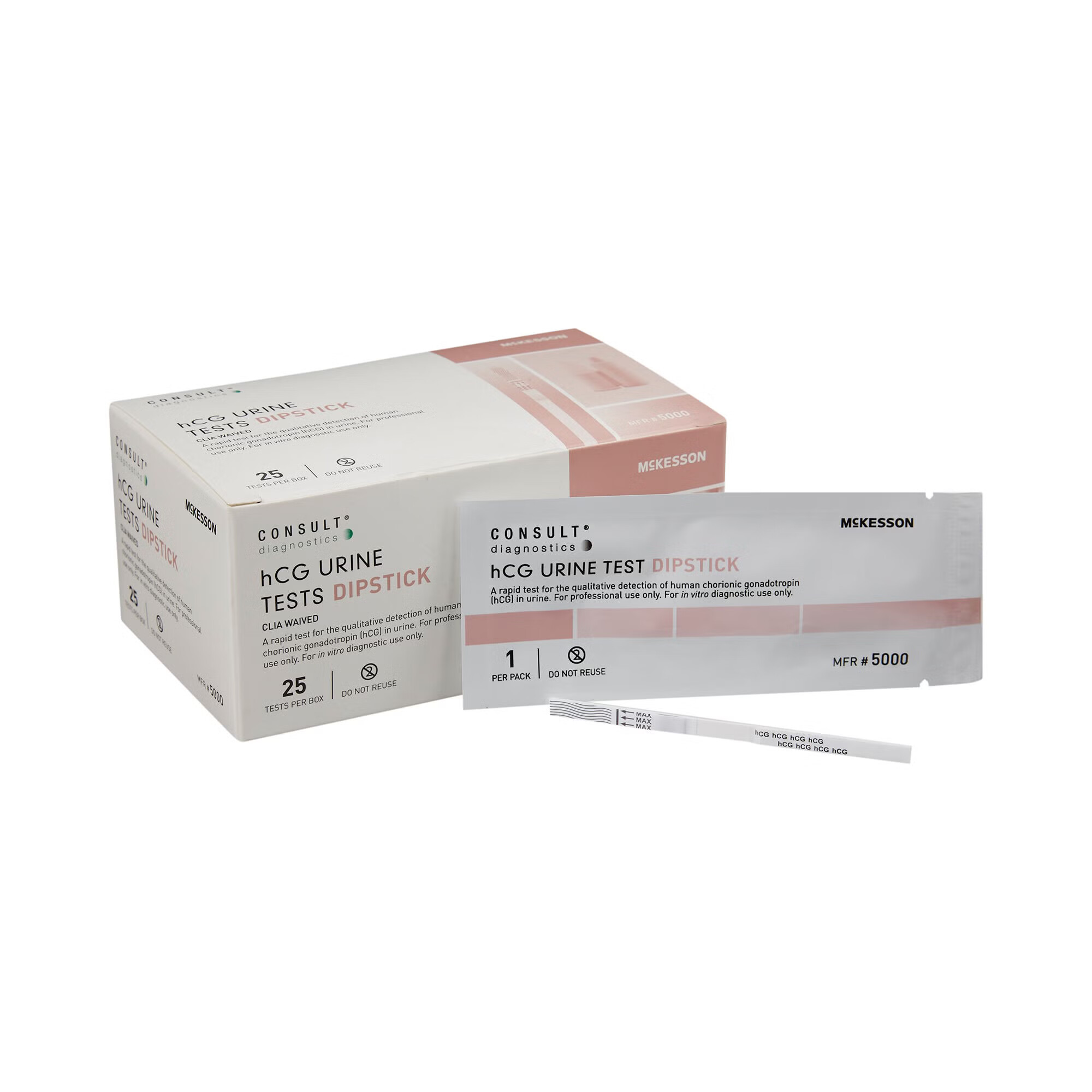 McKesson Brand - 5000 Reproductive Health Test Kit McKesson Consult™ hCG Pregnancy Test 25 Tests CLIA Waived