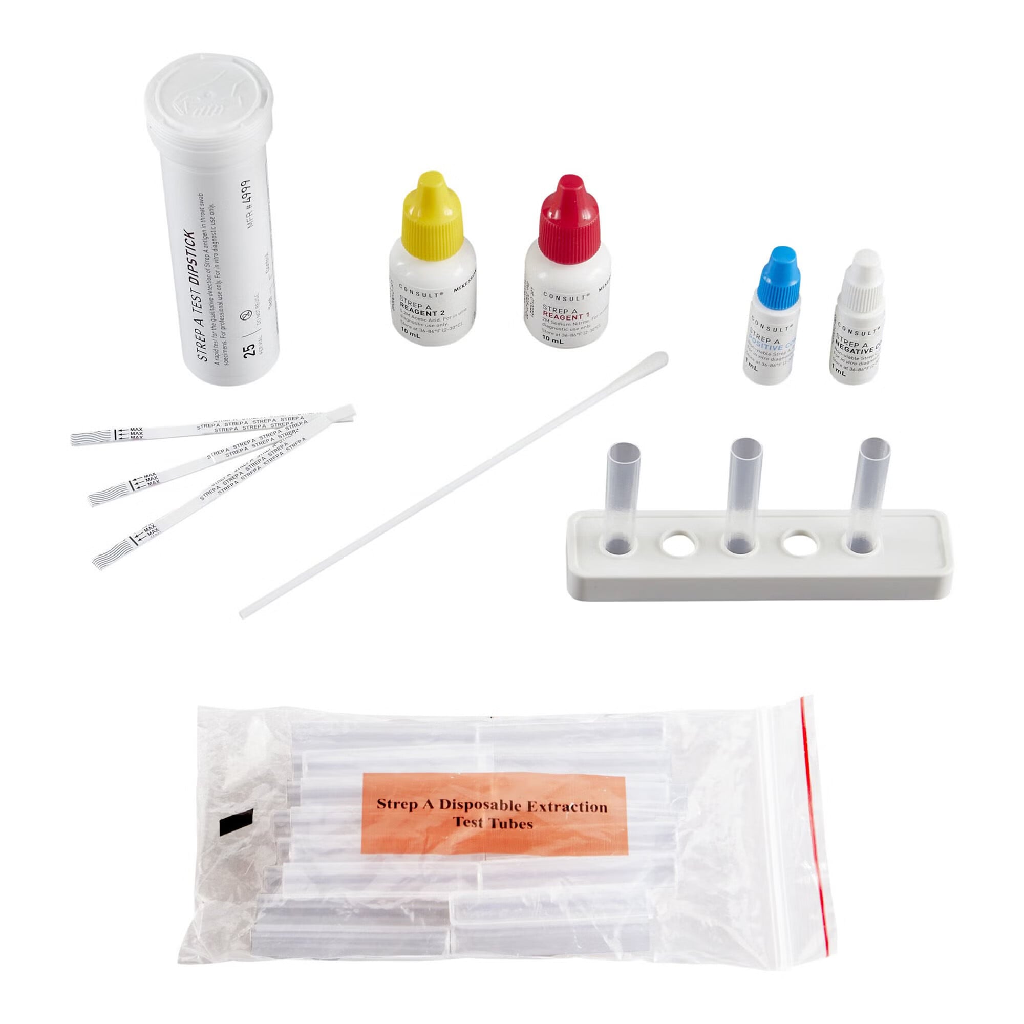 McKesson Brand - 4999 Respiratory Test Kit McKesson Consult™ Strep A Test 50 Tests CLIA Waived