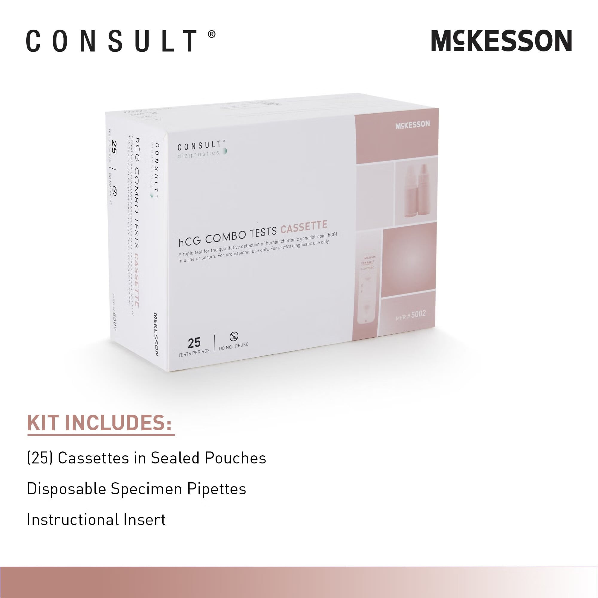 McKesson Brand - 5002 Reproductive Health Test Kit McKesson Consult™ hCG Pregnancy Test 25 Tests CLIA Waived Sample Dependent