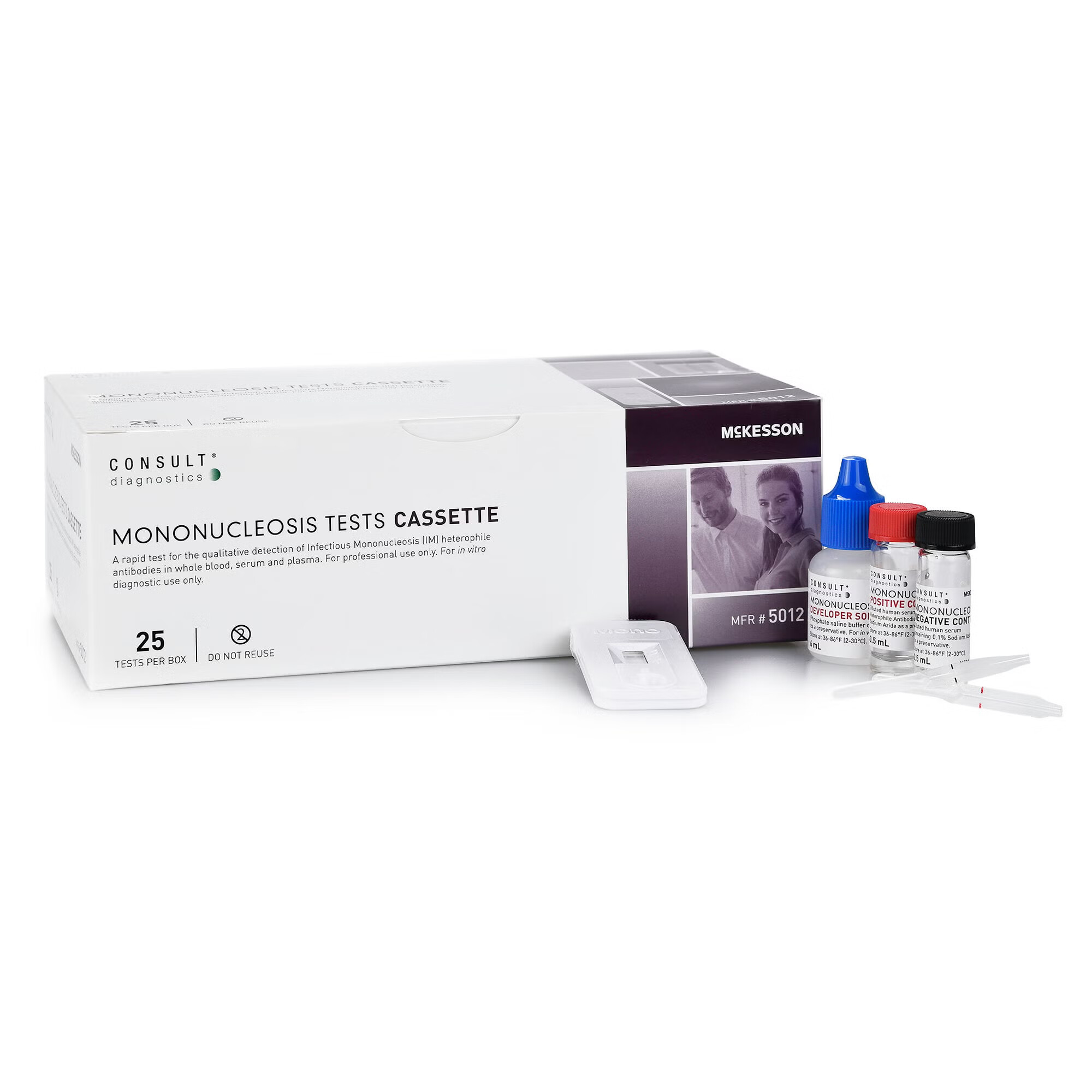 McKesson Brand - 5012 Other Infectious Disease Test Kit McKesson Consult™ Infectious Mononucleosis 25 Tests CLIA Waived Sample Dependent