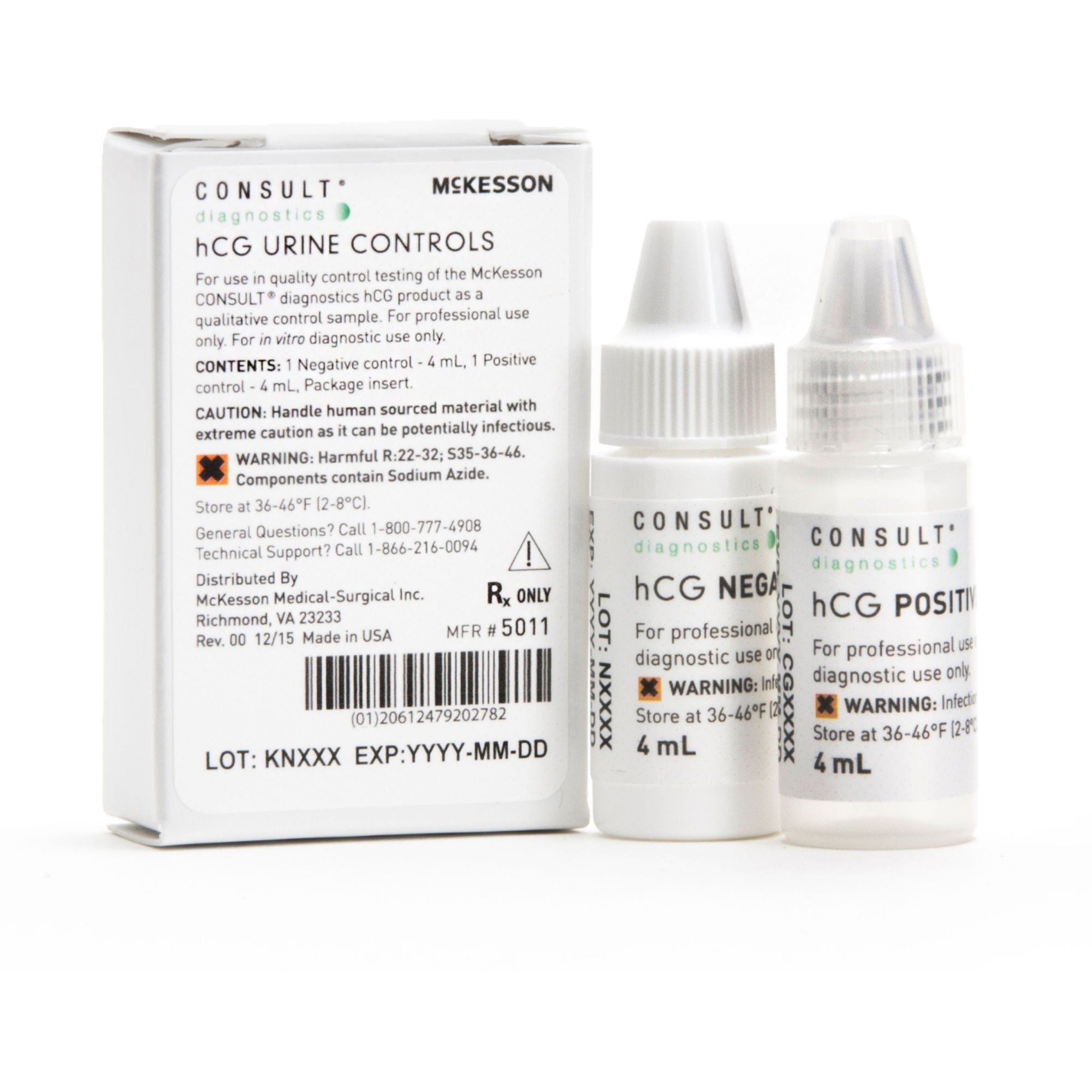 McKesson Brand - 5011 Reproductive Endocrinology Control Set McKesson Consult™ Pregnancy (hCG) Testing Positive Level / Negative Level 2 X 4 mL