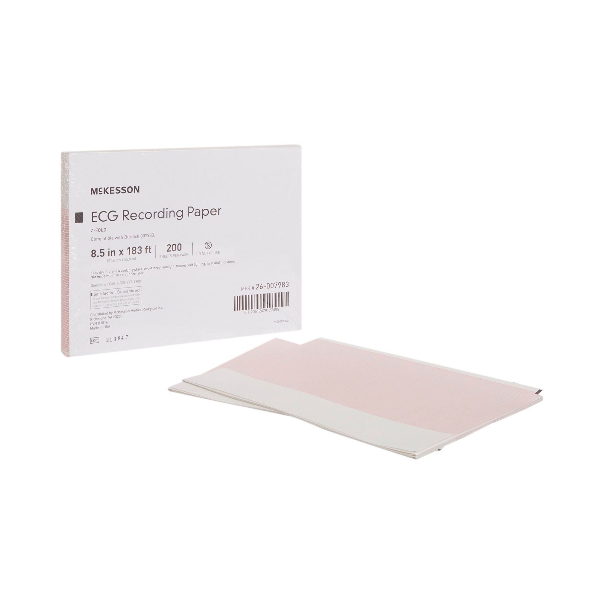 McKesson Brand - 26-007983 Recording Chart Paper McKesson Z-Fold Red Grid