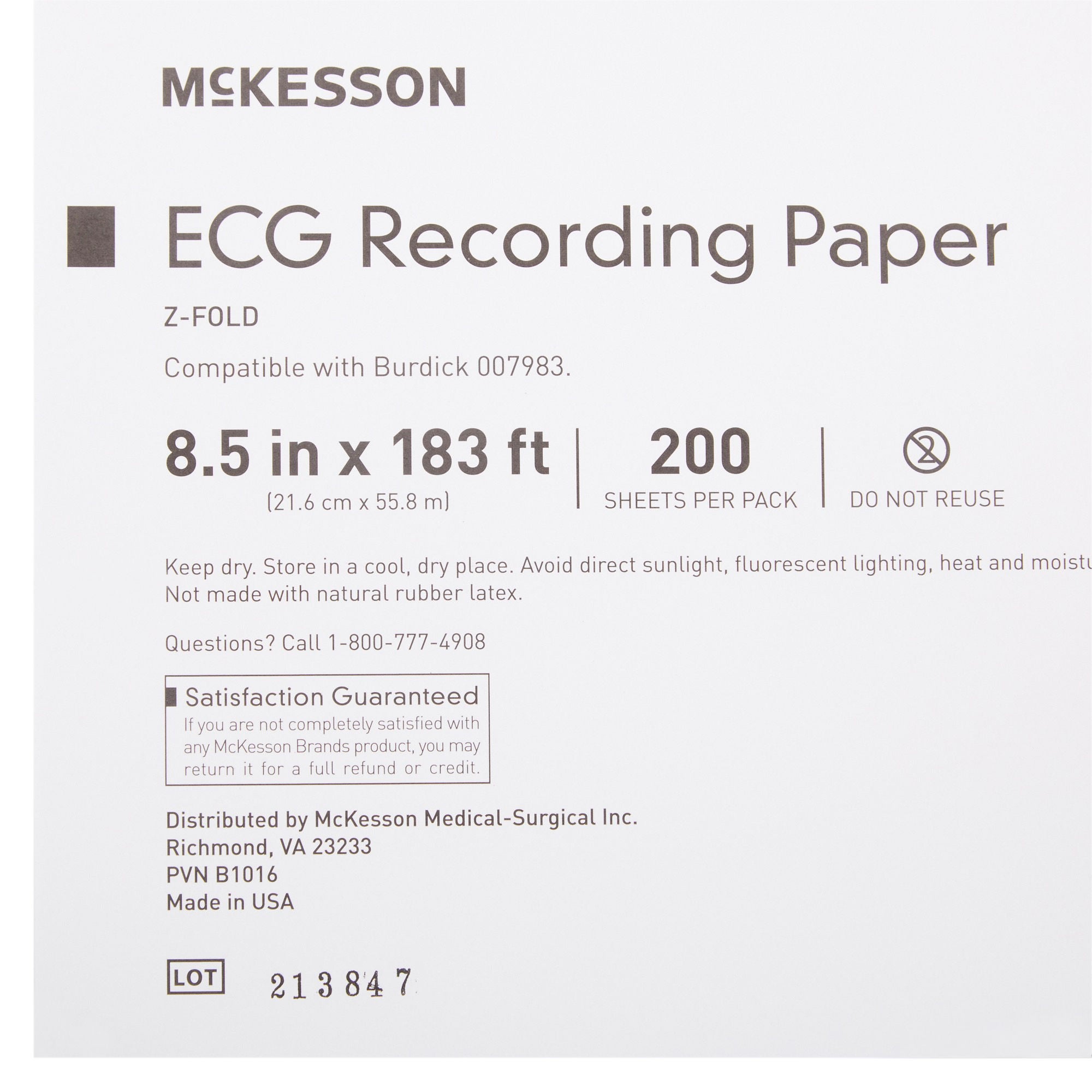McKesson Brand - 26-007983 Recording Chart Paper McKesson Z-Fold Red Grid