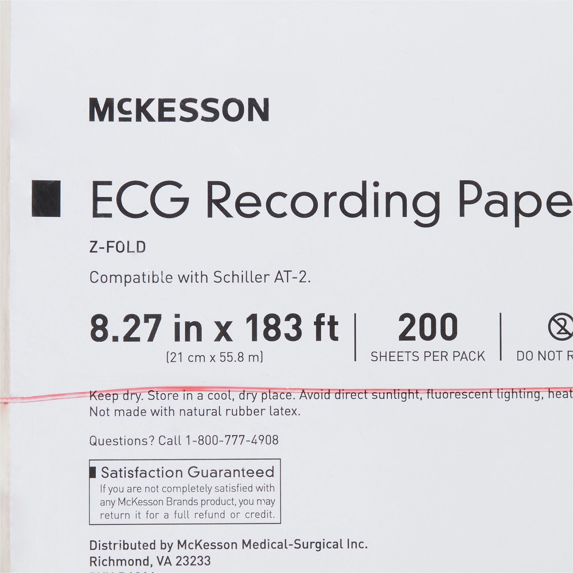 McKesson Brand - 26-2157-017A Recording Chart Paper McKesson Z-Fold Red Grid