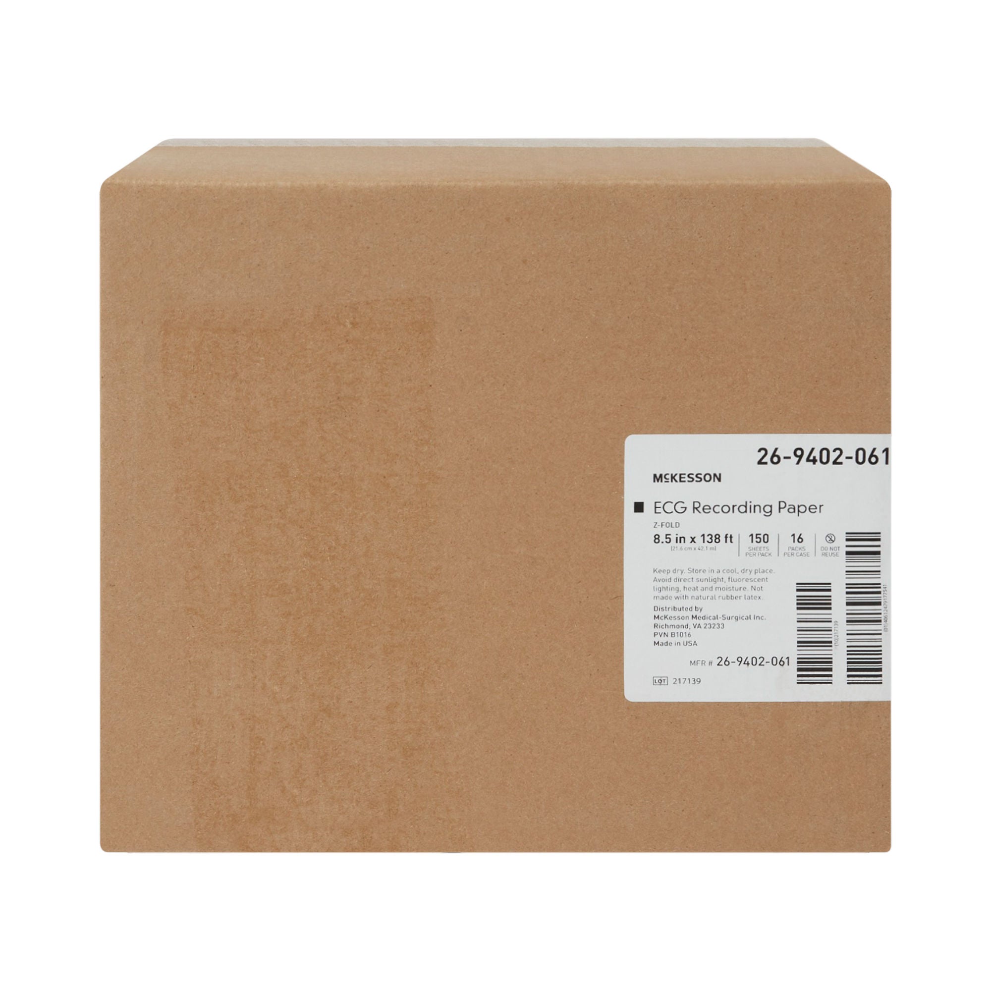 McKesson Brand - 26-9402-061 Recording Chart Paper McKesson Z-Fold Red Grid
