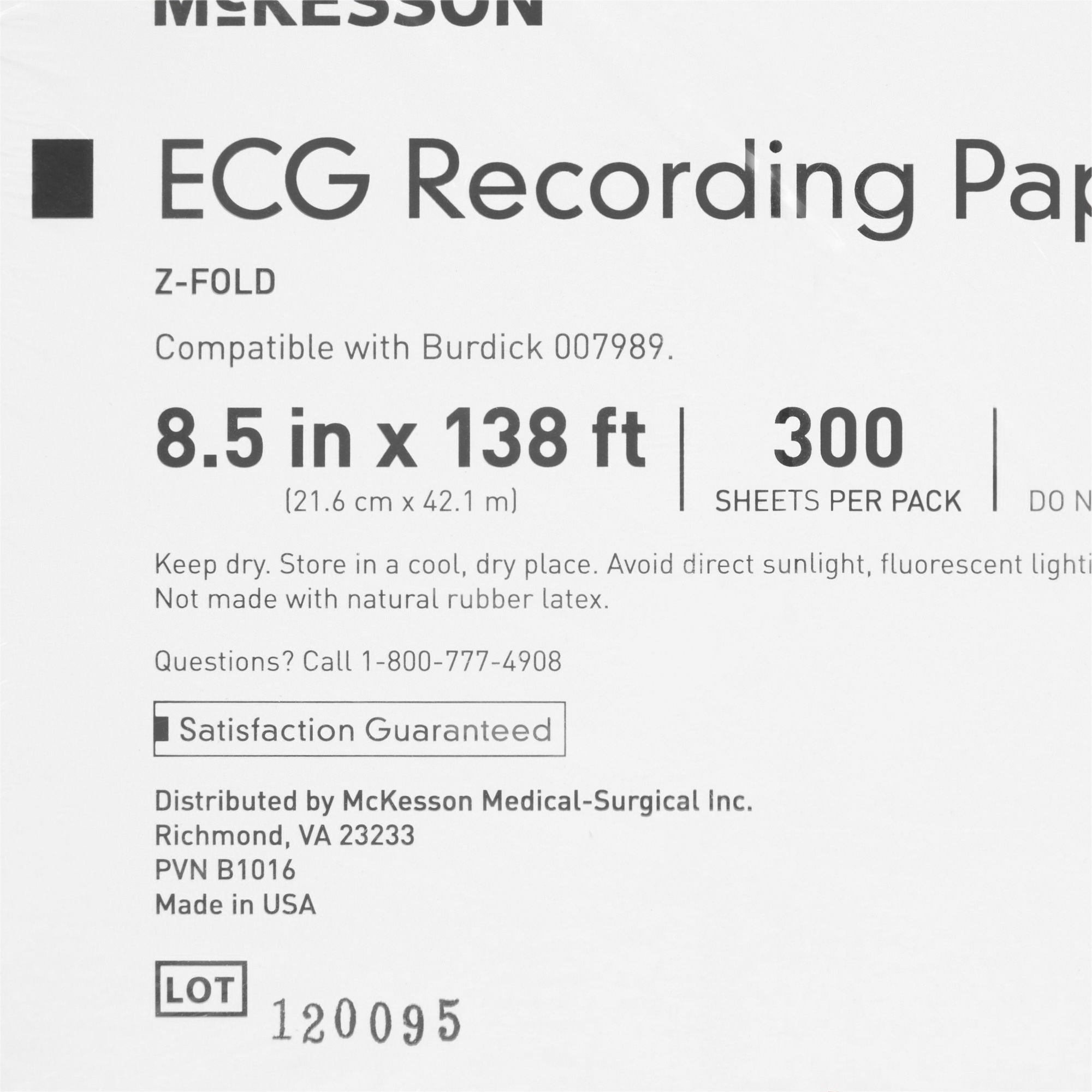 McKesson Brand - 26-007989 Recording Chart Paper McKesson Z-Fold Red Grid