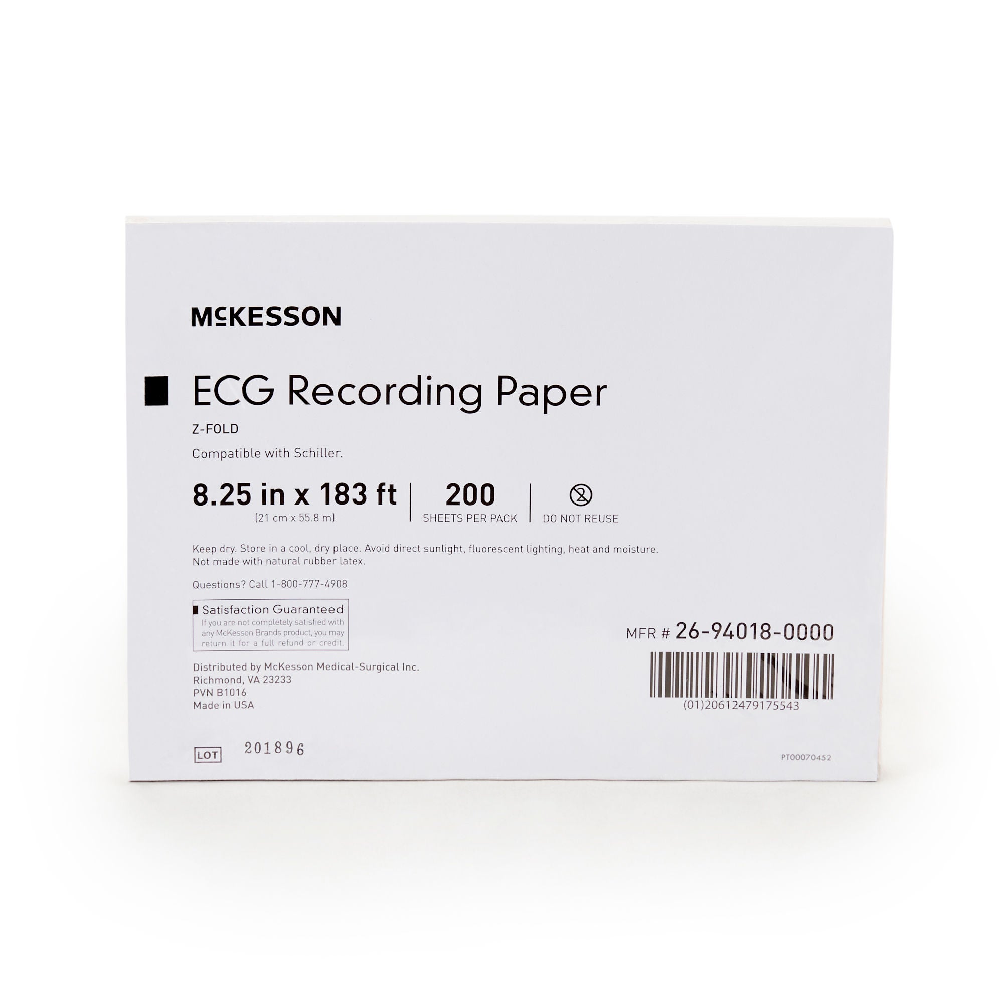 McKesson Brand - 26-94018-0000 Recording Chart Paper McKesson Z-Fold Red Grid