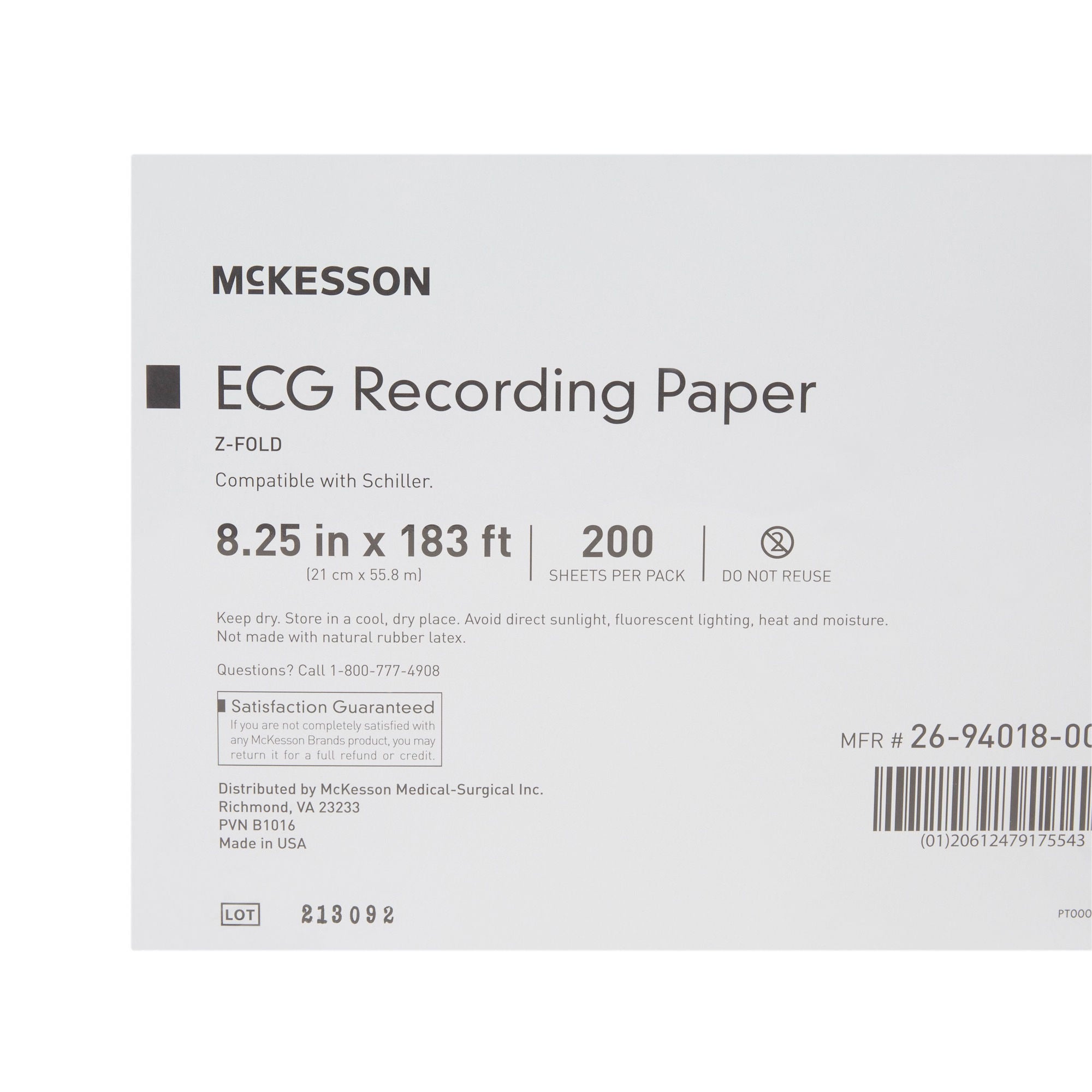 McKesson Brand - 26-94018-0000 Recording Chart Paper McKesson Z-Fold Red Grid
