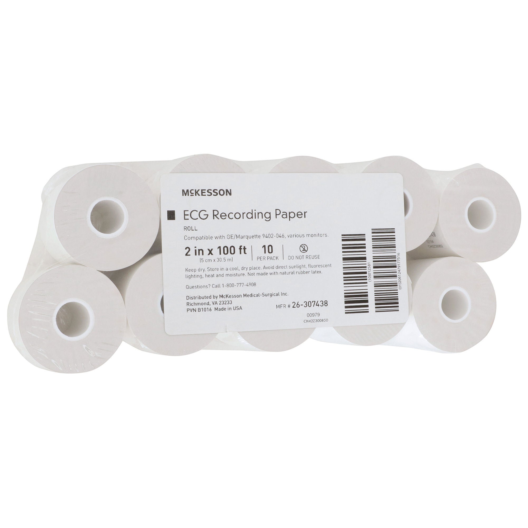 McKesson Brand - 26-307438 Recording Chart Paper McKesson Roll Without Grid