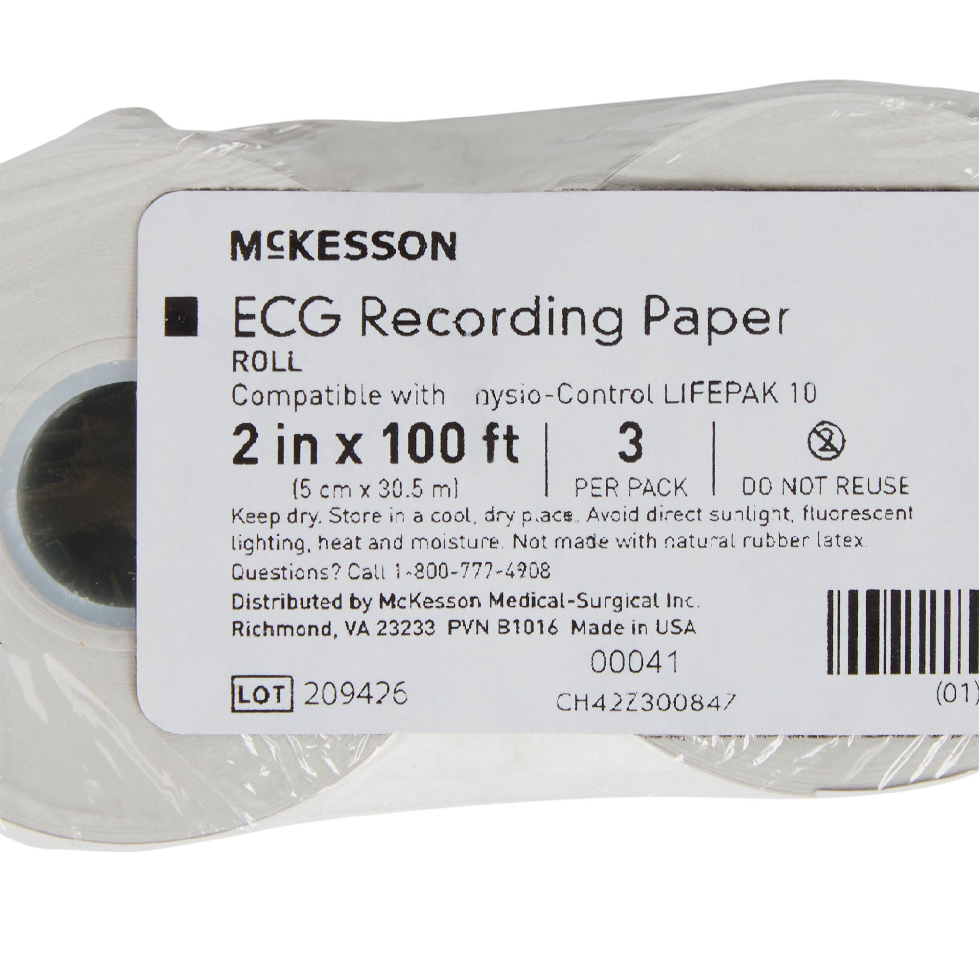 McKesson Brand - 26-LP10 Recording Chart Paper McKesson Roll Without Grid