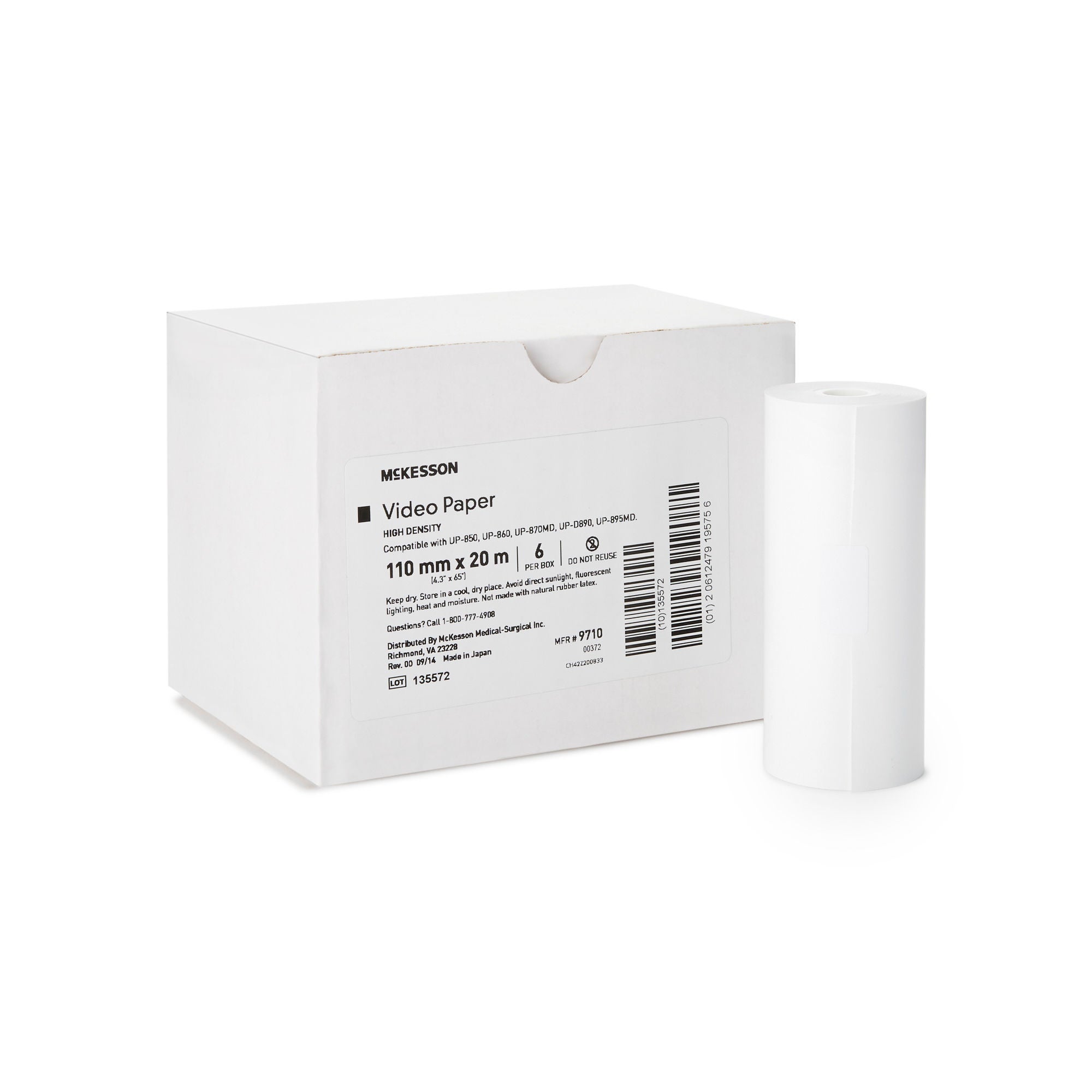 McKesson Brand - 9710 Ultrasound Video Paper McKesson Roll Black and White High Density Without Grid