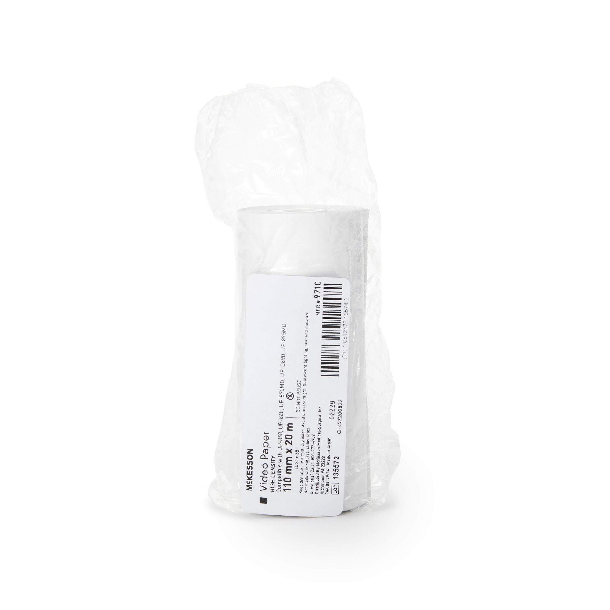 McKesson Brand - 9710 Ultrasound Video Paper McKesson Roll Black and White High Density Without Grid