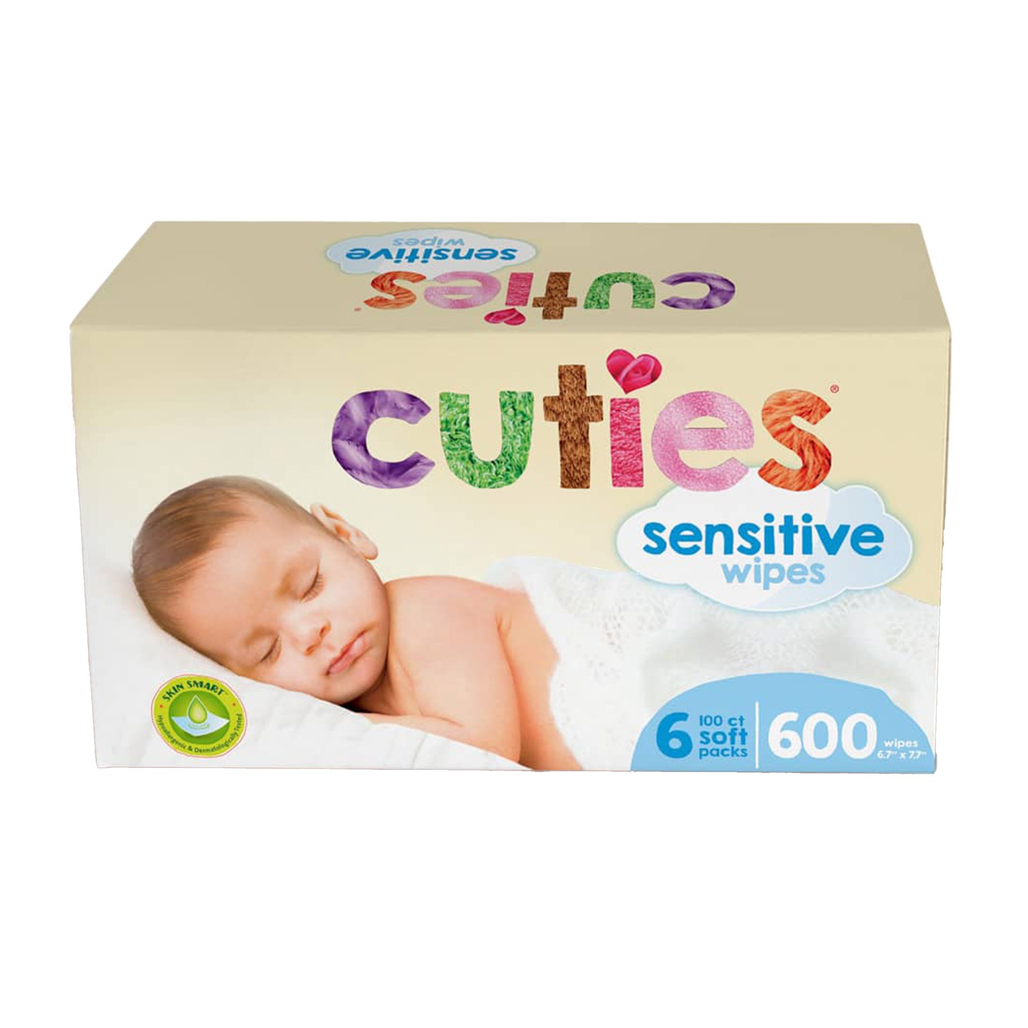 First Quality Products LLC CR-16413-3 - Cuties Baby Wipes, Soft Pack, Aloe, Unscented - 72/Pack, 864/Case