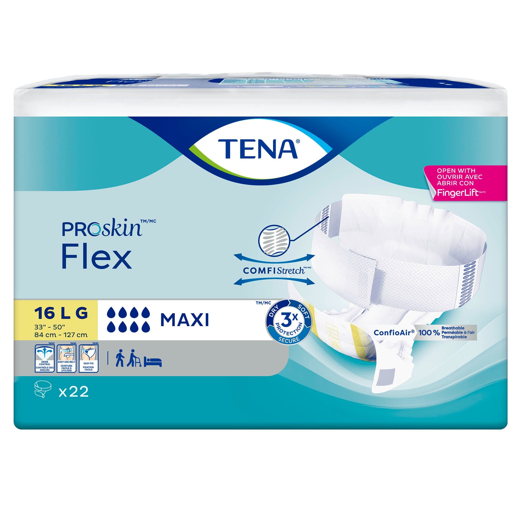 Essity HMS North America Inc - 67838 Incontinence Belted Undergarment TENA® ProSkin™ Flex Maxi Adult Size 16 Unisex Disposable Heavy Absorbency