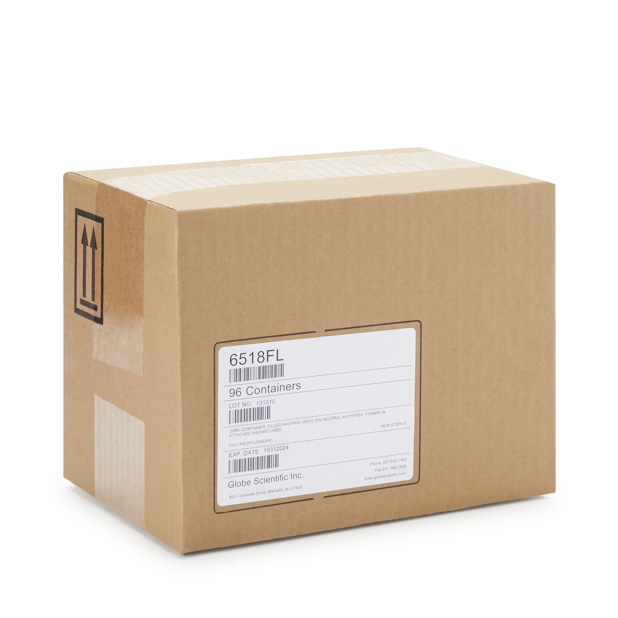 Globe Scientific 6518FL - Click-It™ Prefilled Formalin Container, 10 mL Fill in 20 mL - 24/Carton, 96/Case