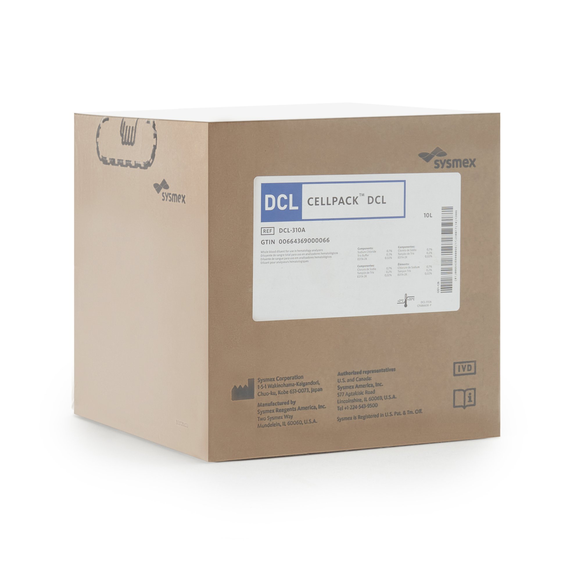 Sysmex America DCL-310A - Cellpack® DCL Reagent Diluent, Hematology test - 1/Each