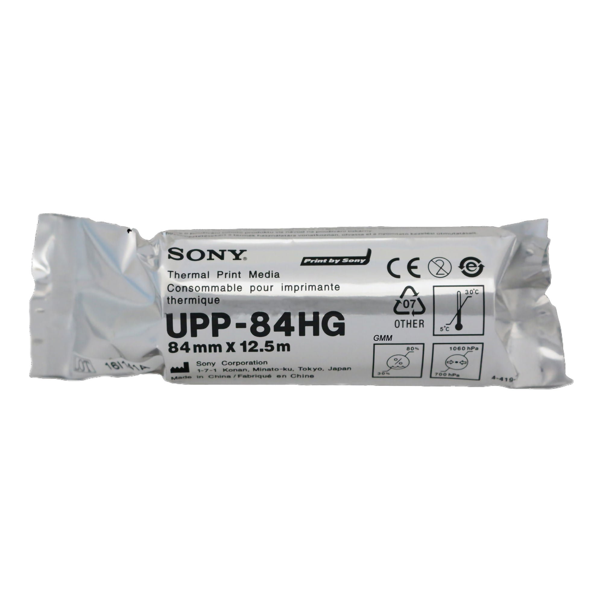 S & W Healthcare - UPP-84HG Thermal Printer Paper Sony® 104 Prints 84 mm X 12-1/2 Meter Black / White