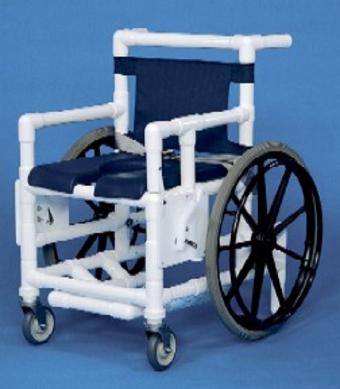 IPU - SAC22PN Commode / Shower Chair ipu® Swing-Away Arm - Left PVC Frame Mesh Backrest 29 Inch Seat Width 300 lbs. Weight Capacity