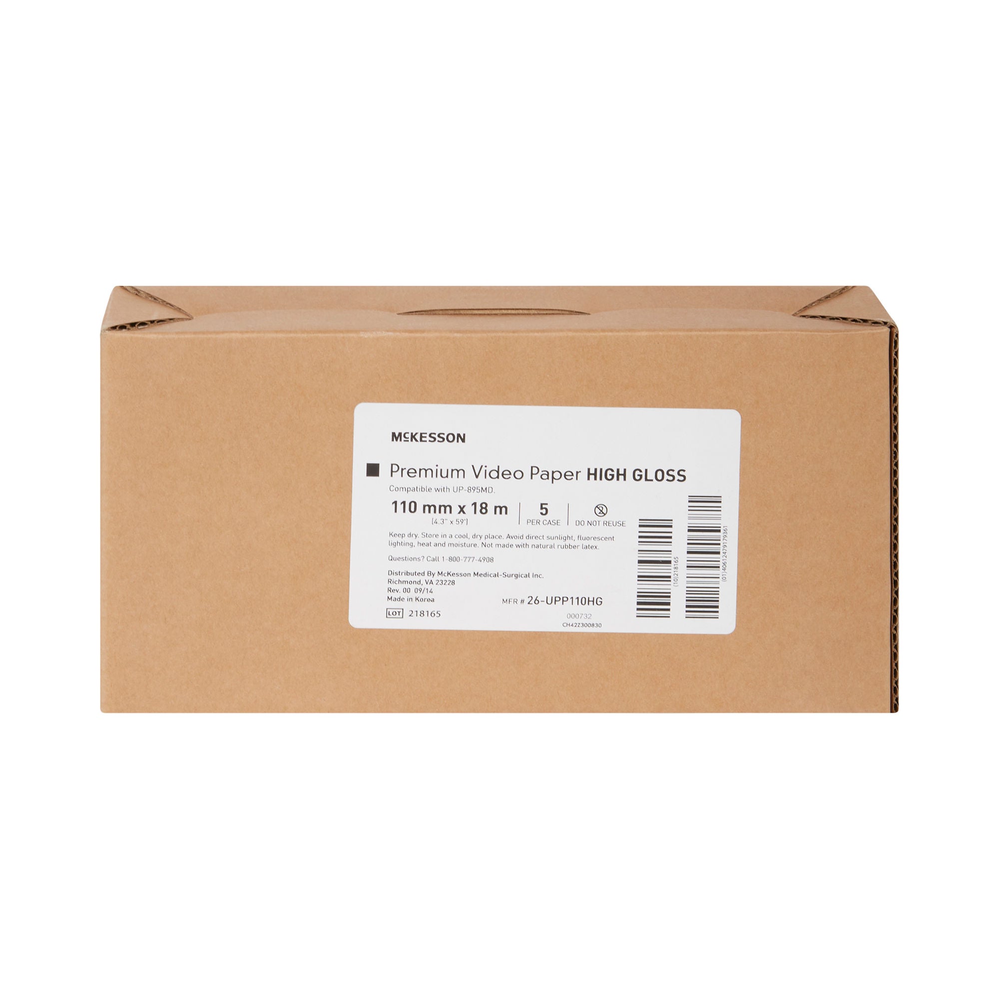 McKesson Brand - 26-UPP110HG Ultrasound Video Paper McKesson Roll High Gloss Without Grid