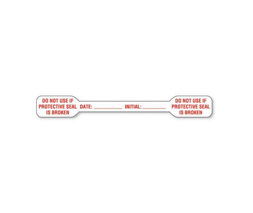Market Lab Inc - 12708 Pre-Printed Label Auxiliary Label Red Paper DO NOT USE IF PROTECTIVE SEAL IS BROKEN / DATE: _____ INITIAL: _____ Red Safety and Instructional 1/2 X 4-1/2 Inch