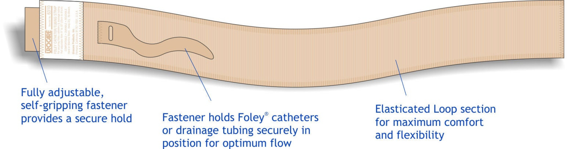 Urocare Products - 6310 Catheter Tubing Straps Urocare® Standard, 18 Inch