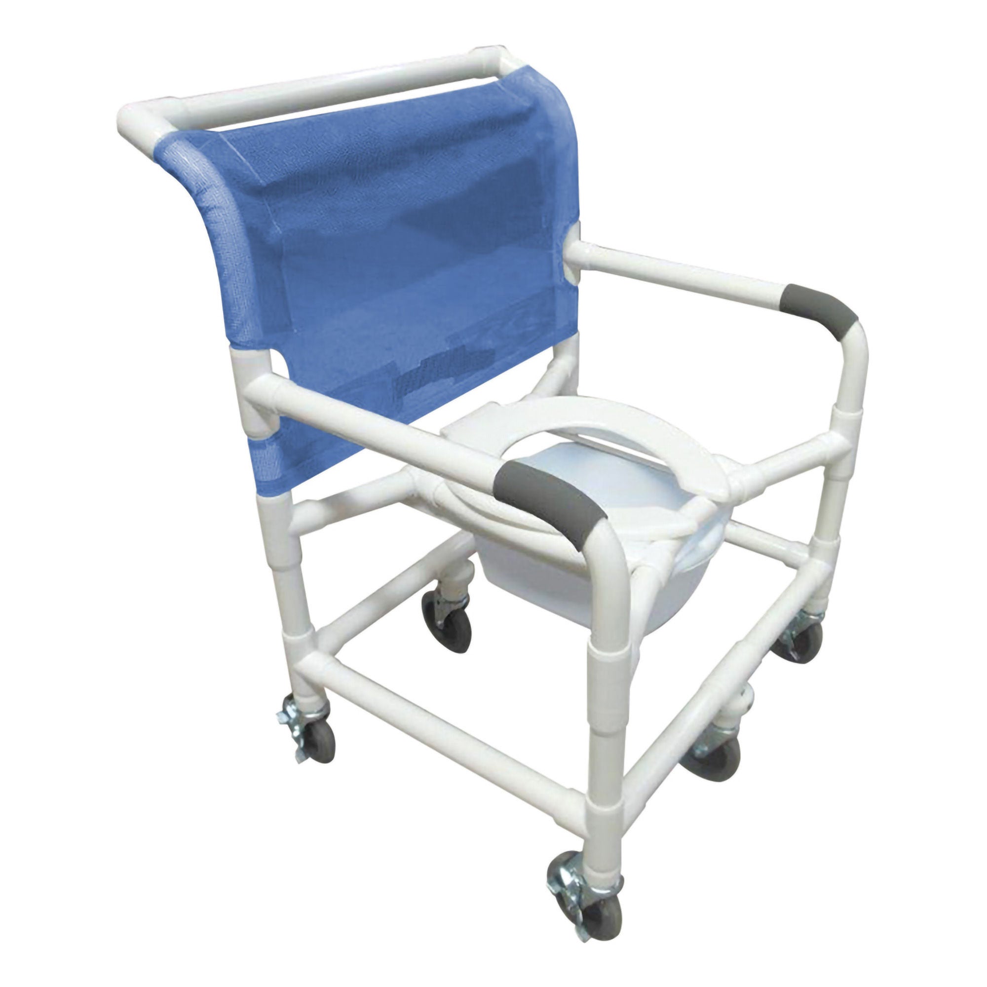 MJM International - 126-5HD-BAR Shower Chair MJM International Fixed Arms PVC Frame Mesh Backrest 600 lbs. Weight Capacity