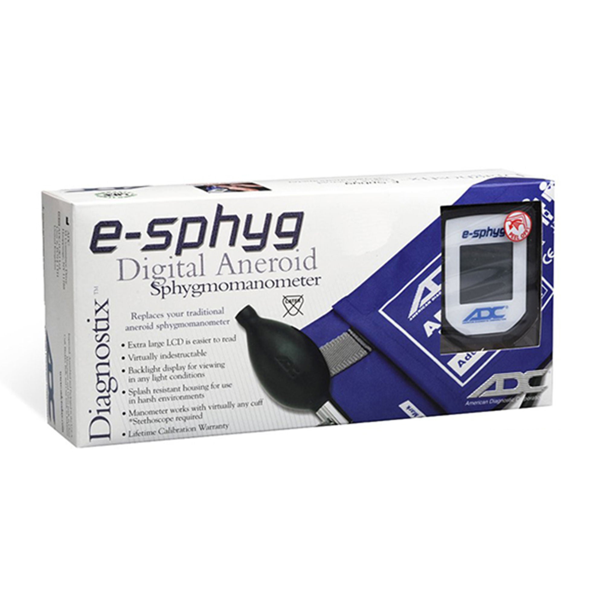 American Diagnostic Corp - 7002-7IBK Manual Digital Blood Pressure Monitor E-sphyg™ Infant Cuff Arm Nylon Cuff 9 - 14 cm Pocket Aneroid