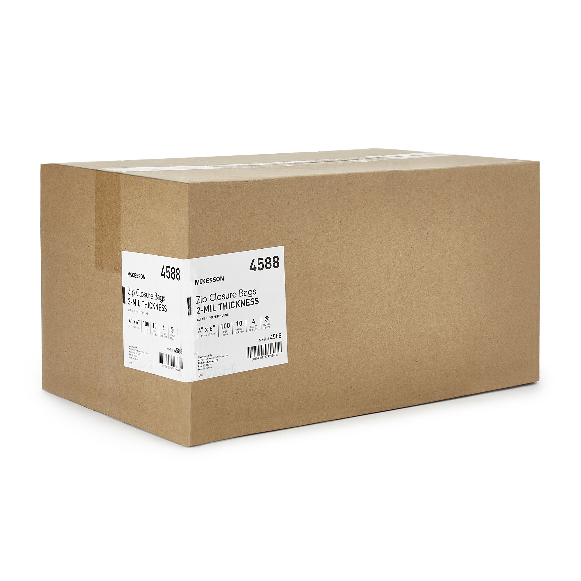 McKesson Brand 4588 - McKesson 4 X 6 Inch Zip Closure Bag - 1/Bag, 10/Box, 40/Case
