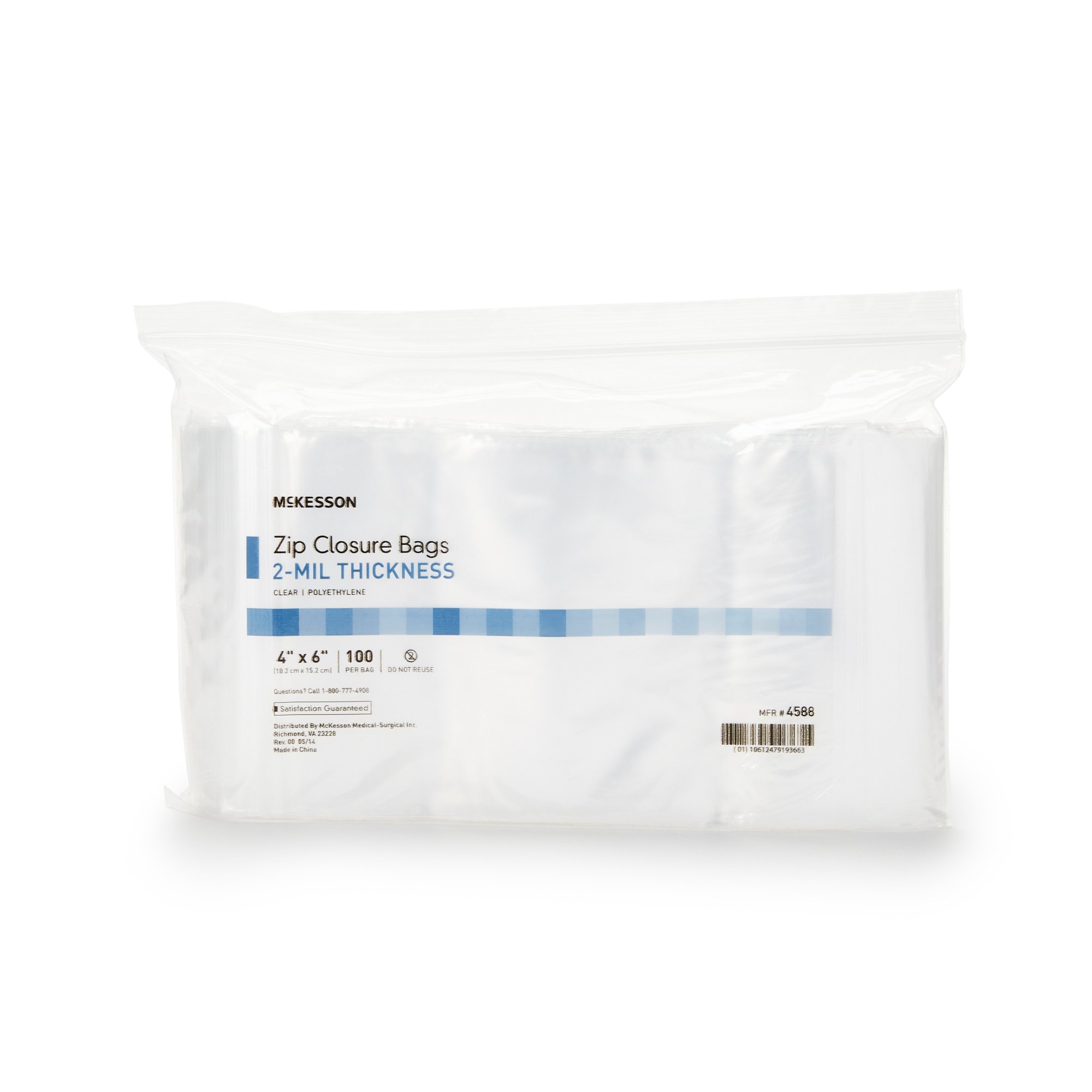 McKesson Brand - 4588 McKesson 4 X 6 Inch Zip Closure Bag