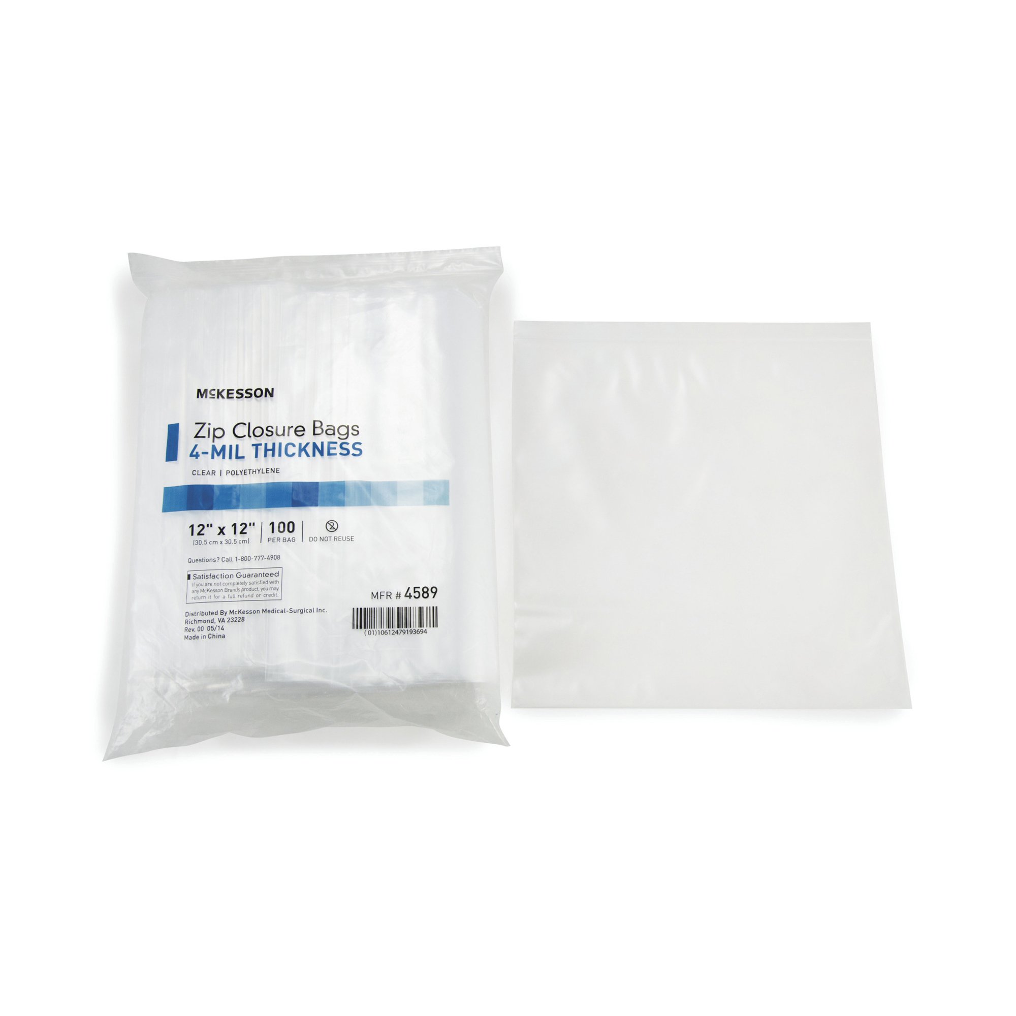 McKesson Brand - 4589 McKesson Zip Closure Bag