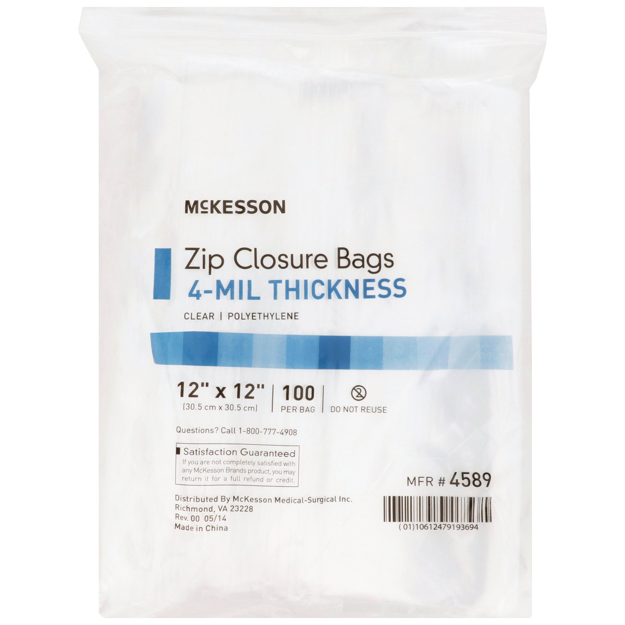 McKesson Brand - 4589 McKesson Zip Closure Bag