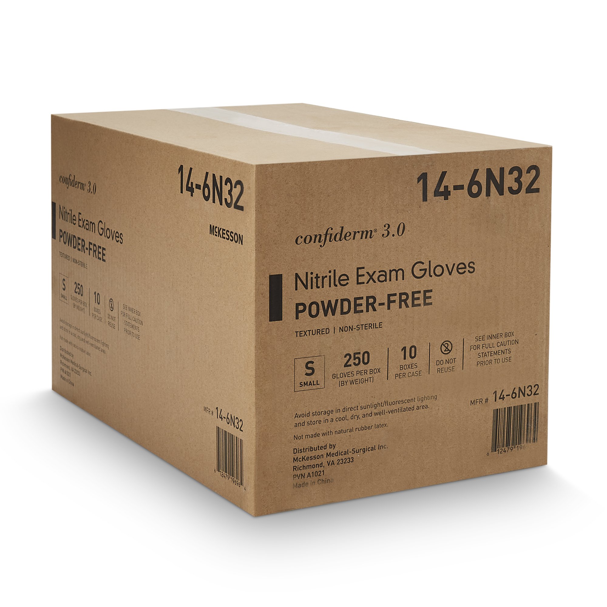 McKesson Brand 14-6N32 - McKesson Confiderm® 3.0 Nitrile Exam Glove, Small, Blue - 1/Box, 10/Case