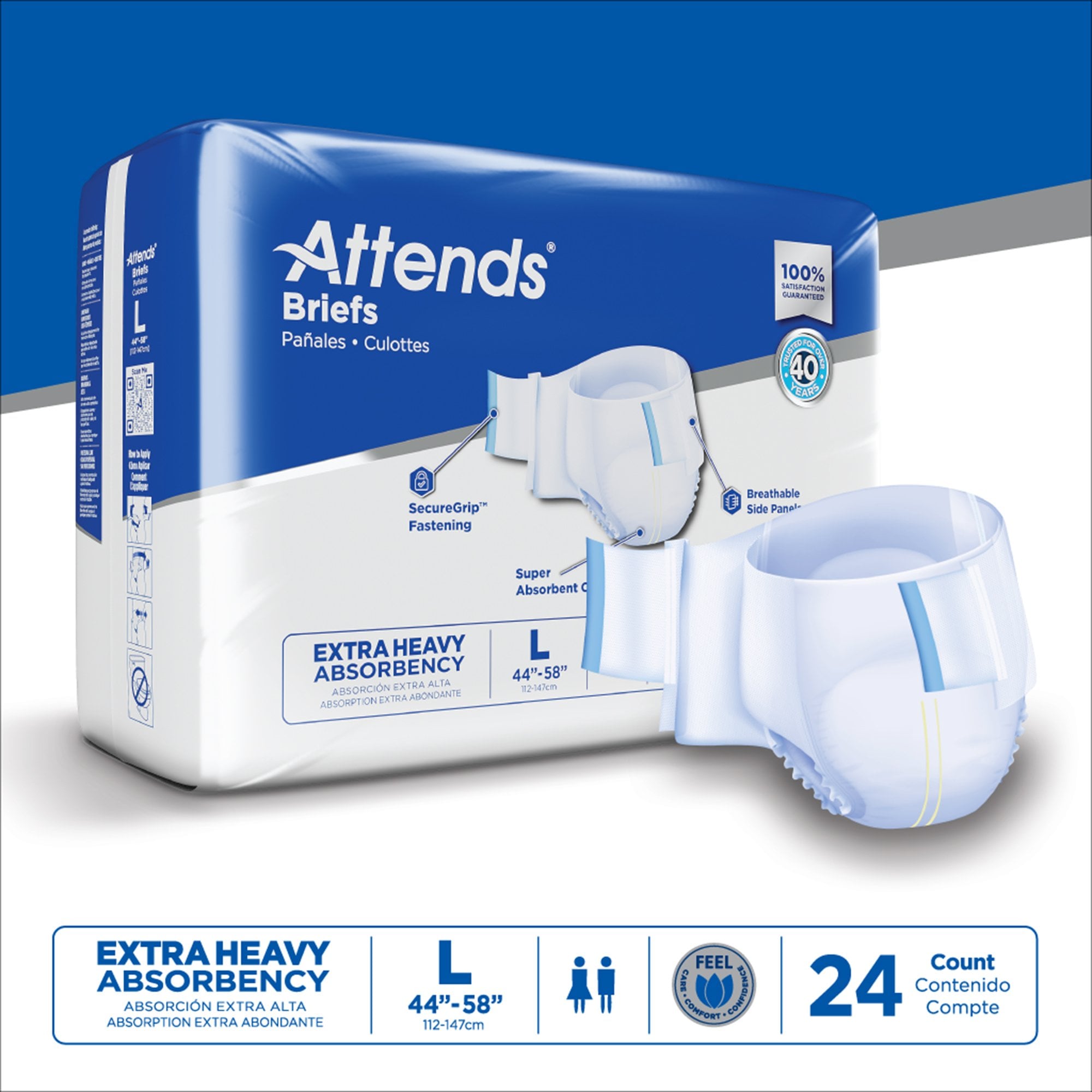 Attends Healthcare Products - DDP30 Attends® Extra Heavy Absorbency Briefs