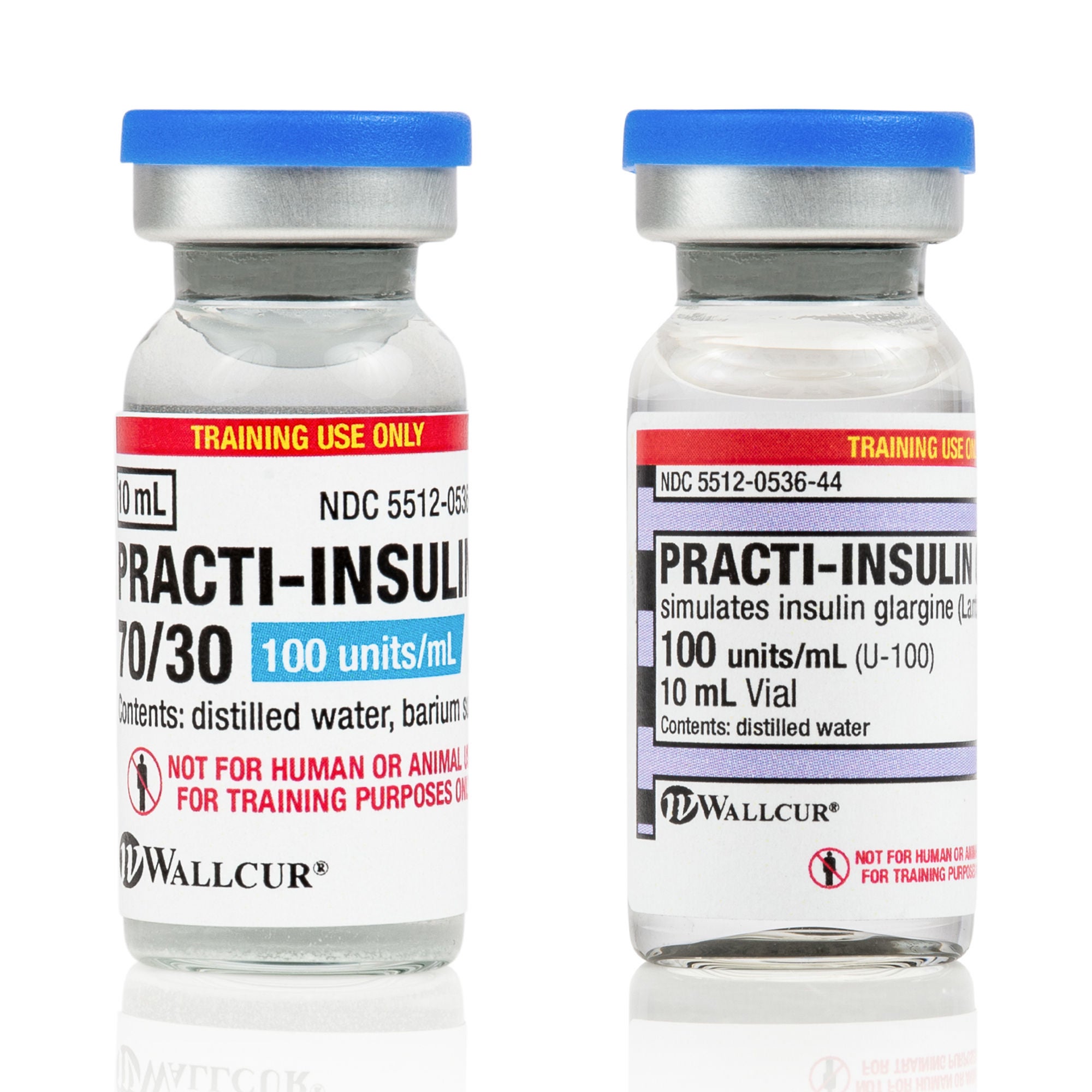 Wallcur - 47030 Clinical Training Medication Practi-Insulin 70/30 and Practi-Insulin Glargine Pack™ Liquid Vial 10 mL