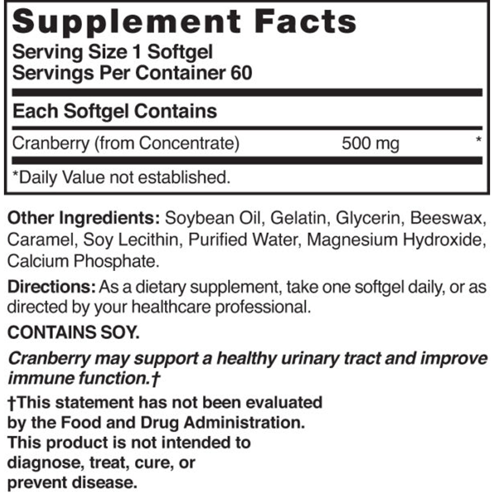 National Vitamin Company 54629000020 - Nature's Blend Cranberry Concentrate Herbal Supplement - 1/Bottle