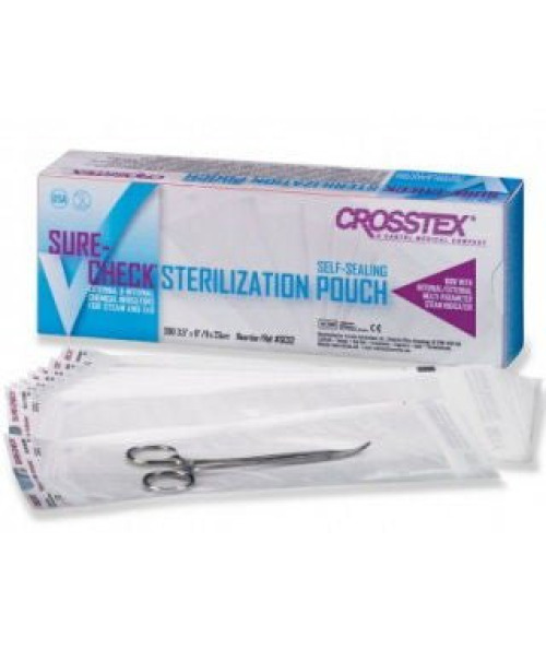 SPS Medical Supply - SCL3222 Sterilization Pouch Sure-Check® Ethylene Oxide (EO) Gas / Steam 3-1/2 X 22 Inch White / Blue / Purple Self Seal Paper