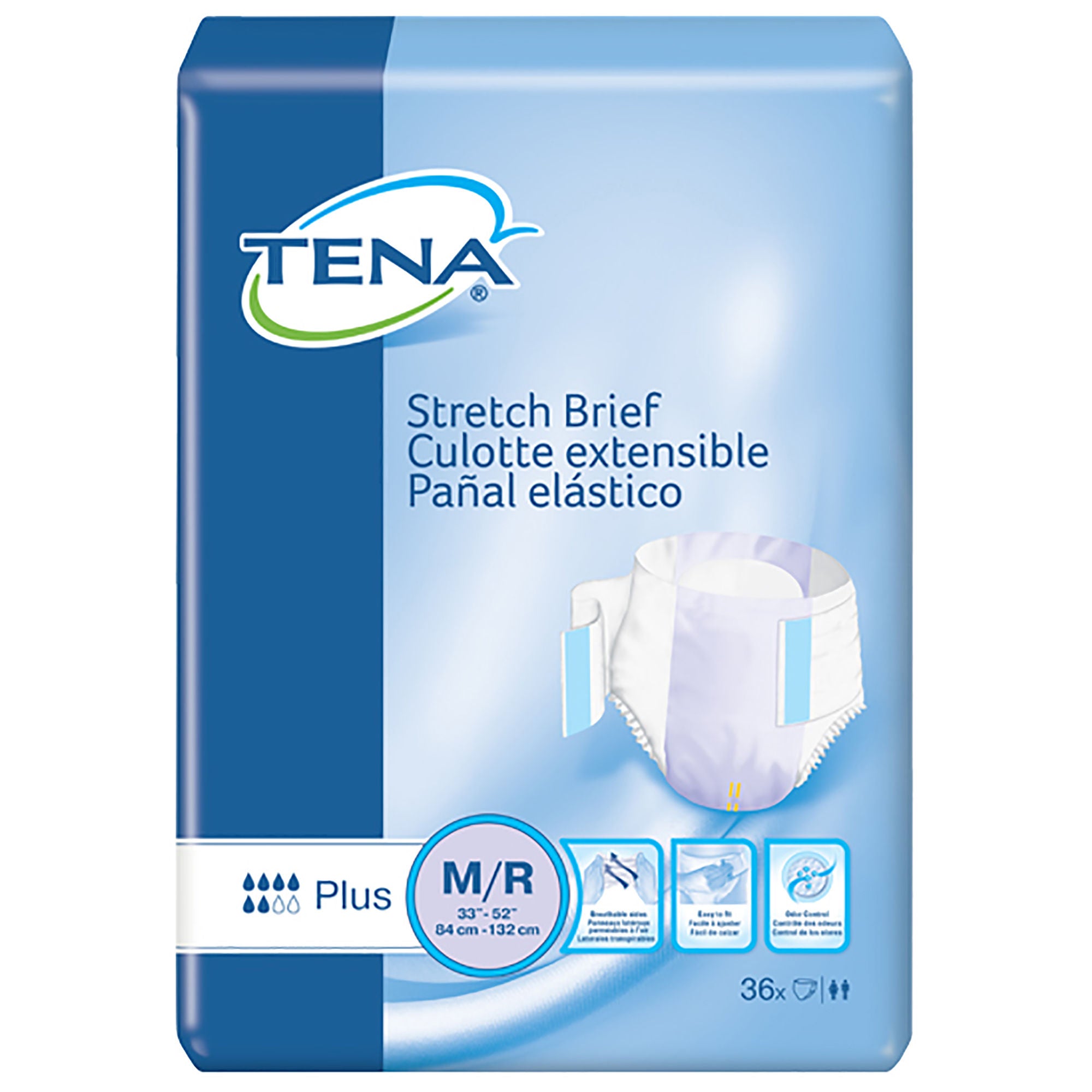 Essity HMS North America Inc - 67602 Incontinence Brief TENA® Stretch™ Plus Adult Medium Unisex Disposable Moderate Absorbency