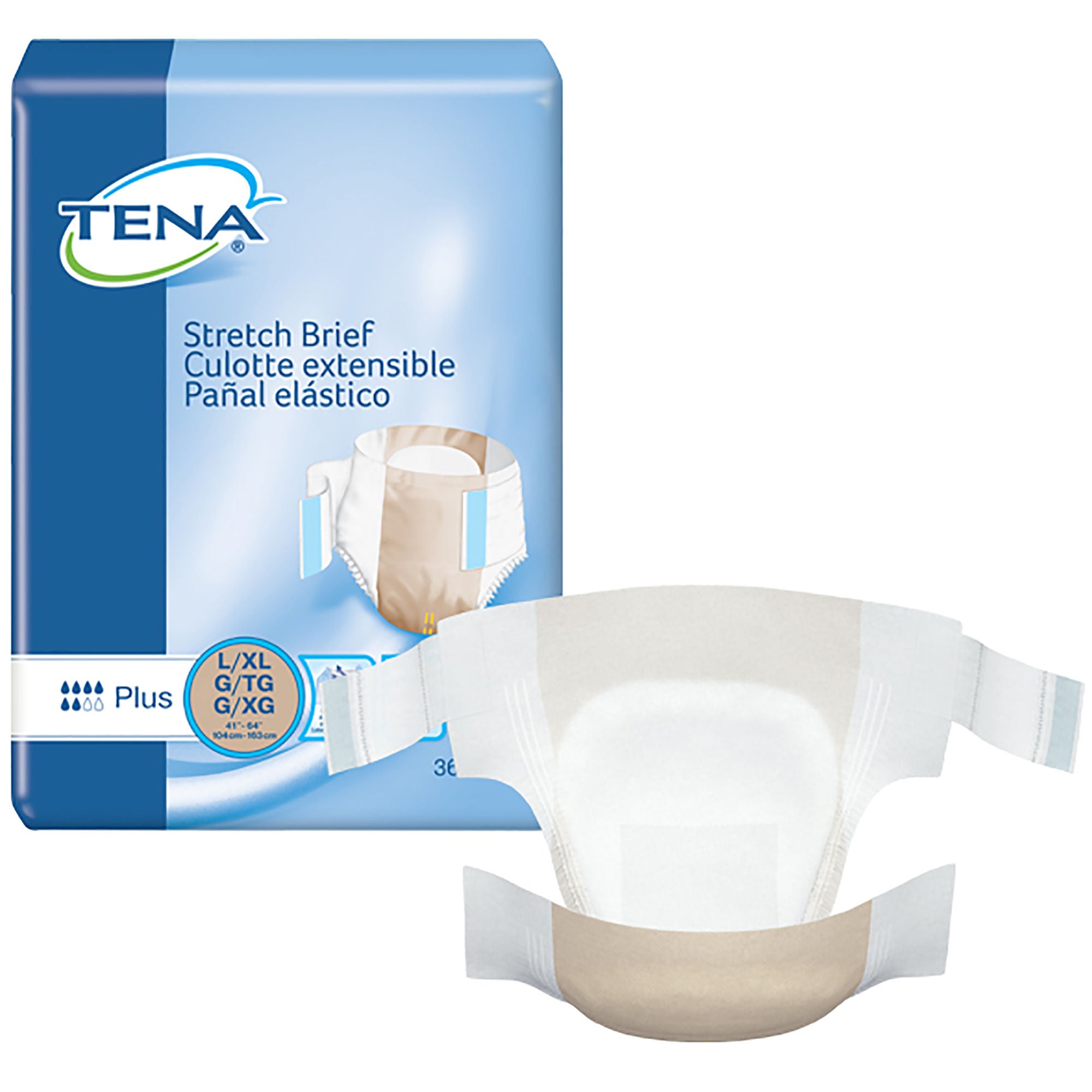 Essity HMS North America Inc - 67603 Incontinence Brief TENA® Stretch™ Plus Adult Large / X-Large Unisex Disposable Moderate Absorbency