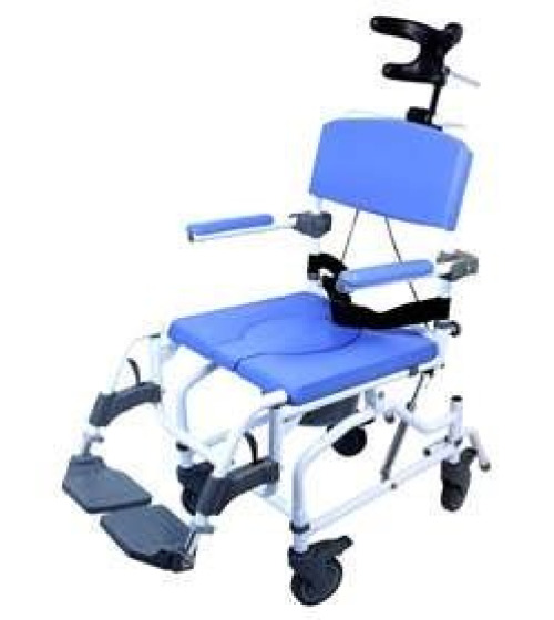 Alimed - 2970009259 Commode / Shower Chair Healthline® EZee Life Tilt Padded Flip-Back Arms Aluminum Frame Padded Backrest 18 Inch Seat Width 300 lbs. Weight Capacity