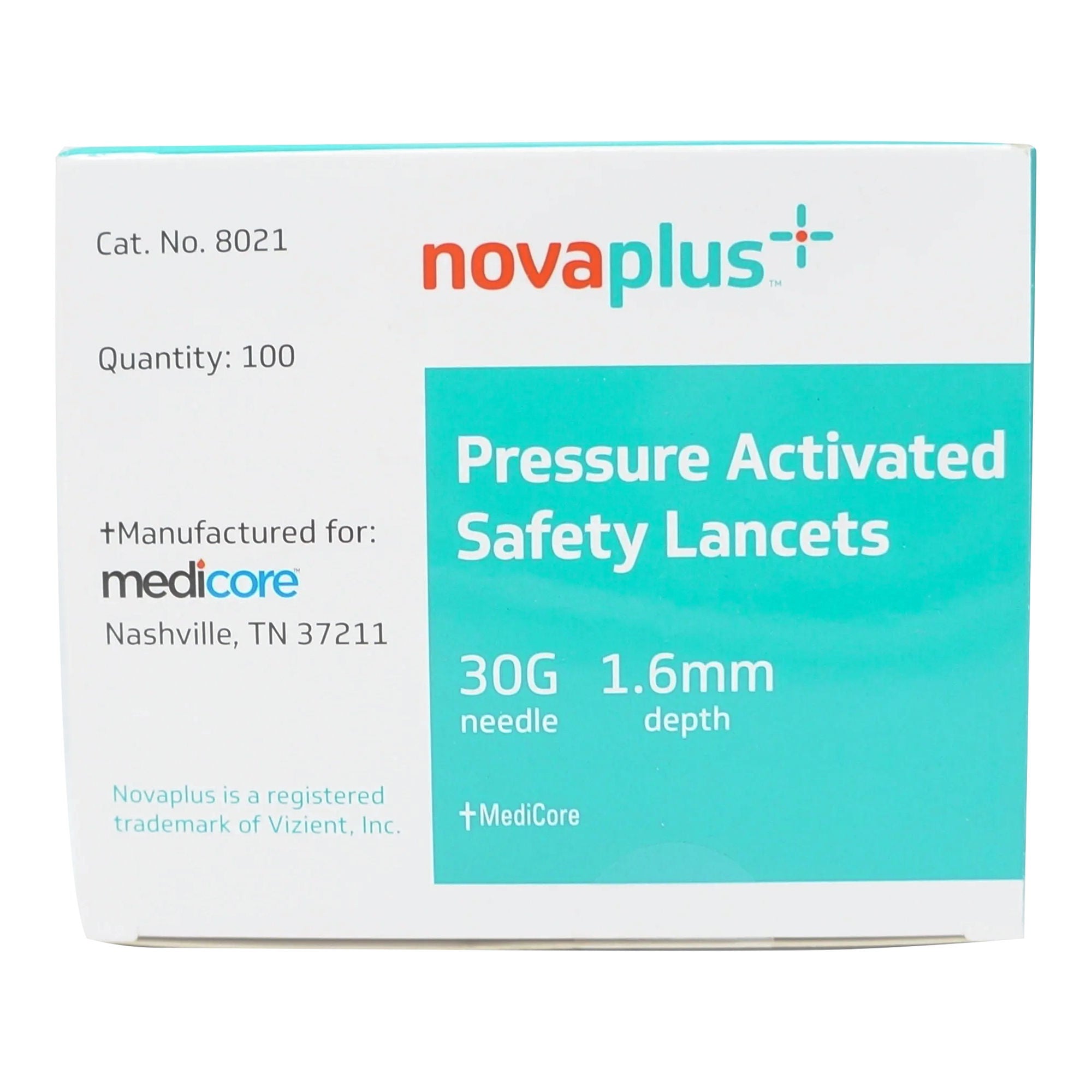ASP Global LLC - 8021 Safety Lancet Novaplus 30 Gauge Retractable Pressure Activated Finger