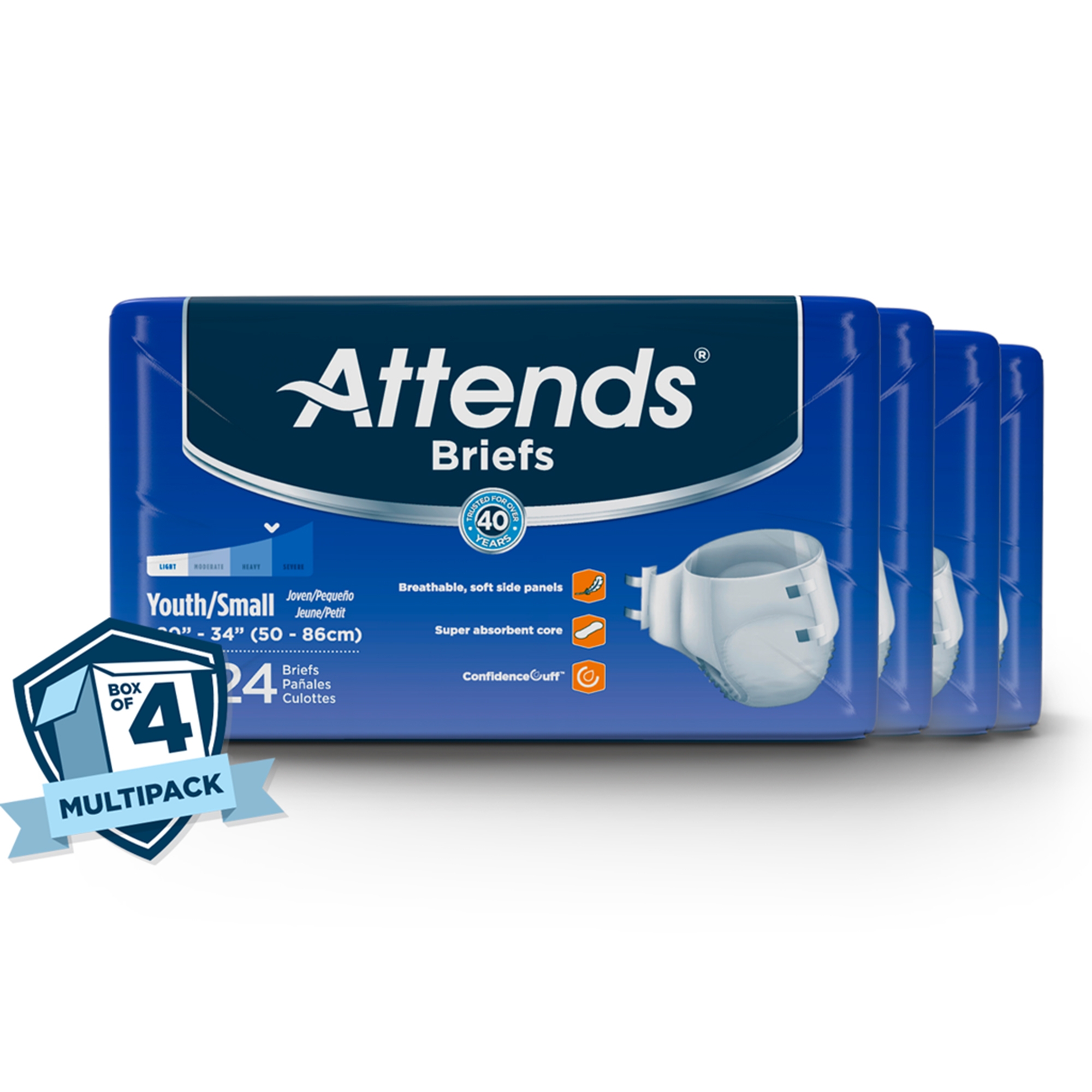 Attends Healthcare Products DD10 - Attends® Briefs Youth/Small - 24/Bag, 96/Case