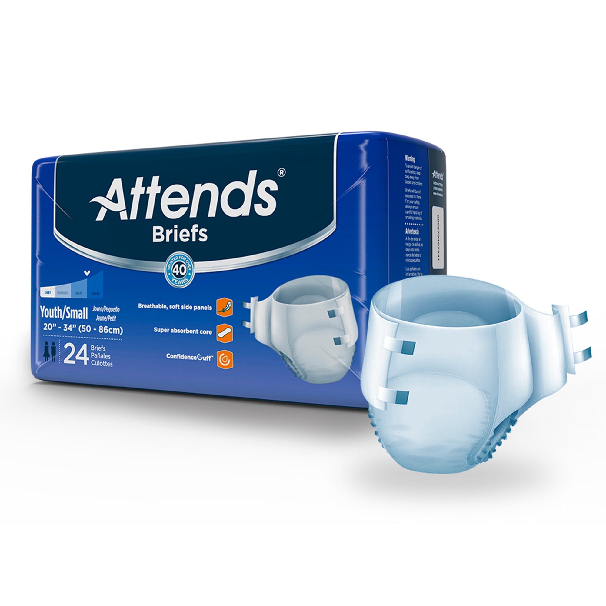 Attends Healthcare Products DD10 - Attends® Briefs Youth/Small - 24/Bag, 96/Case